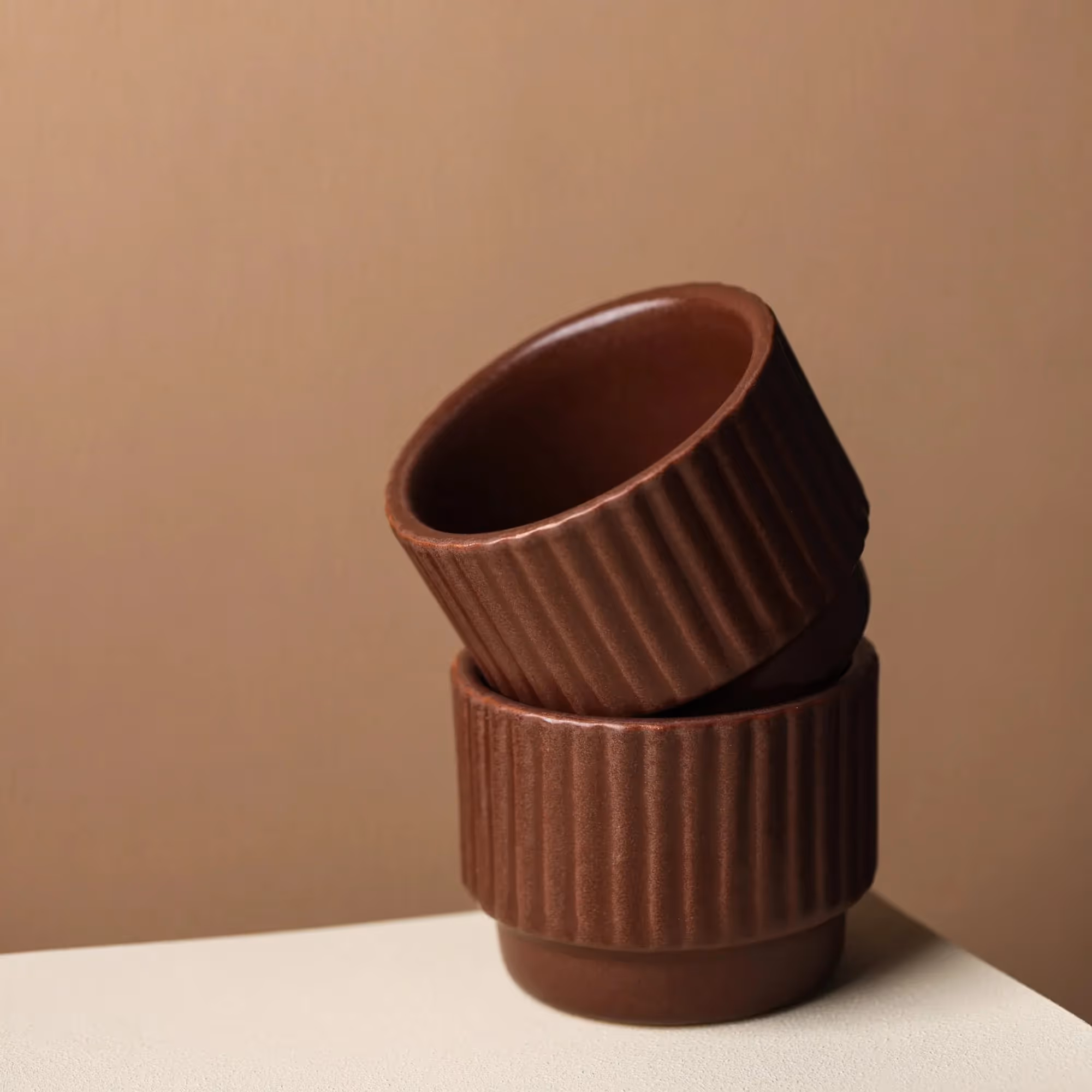 Cacao Ceramic Cup Set of 2 image 1