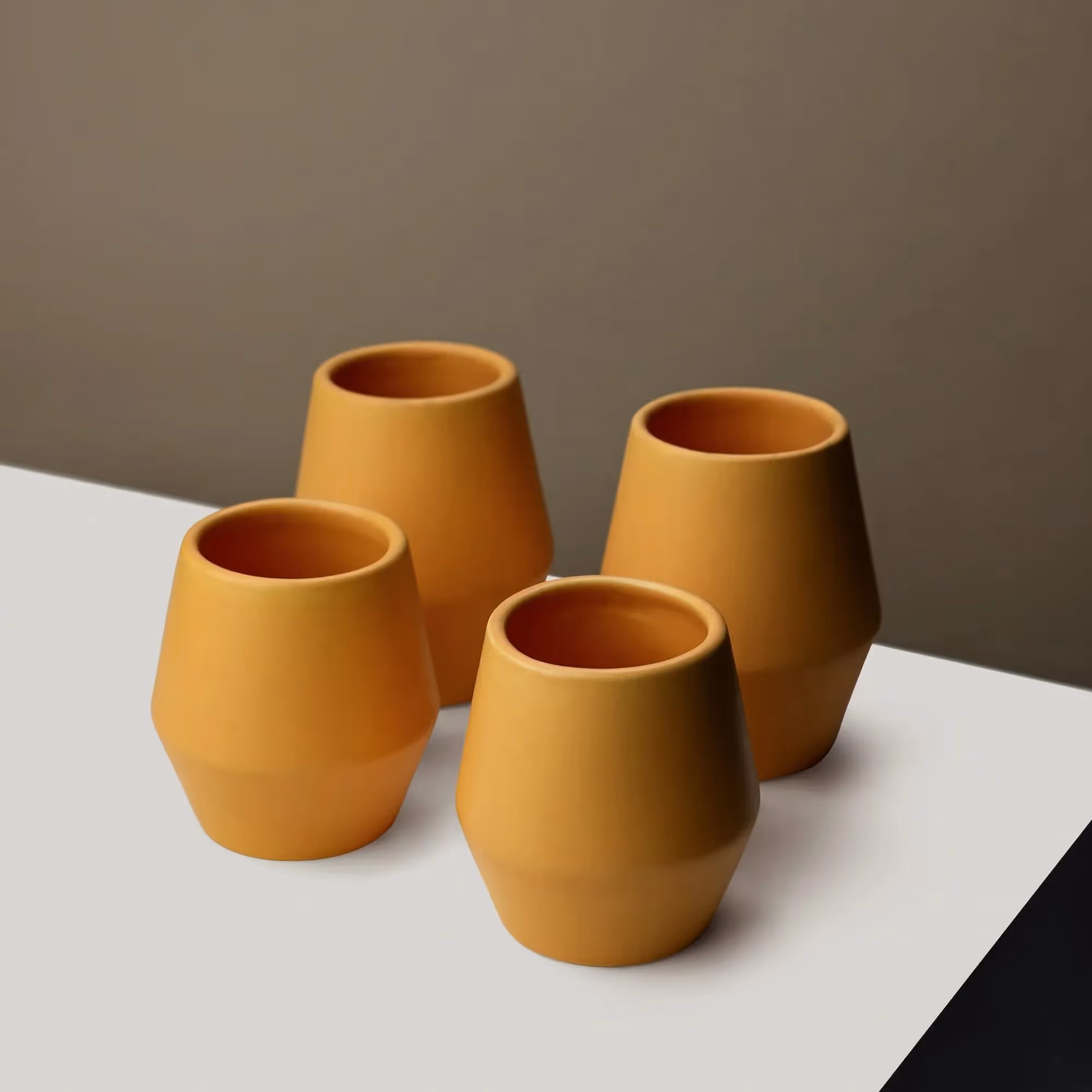 Ochre Sculpted Coffee Cup Set image 7