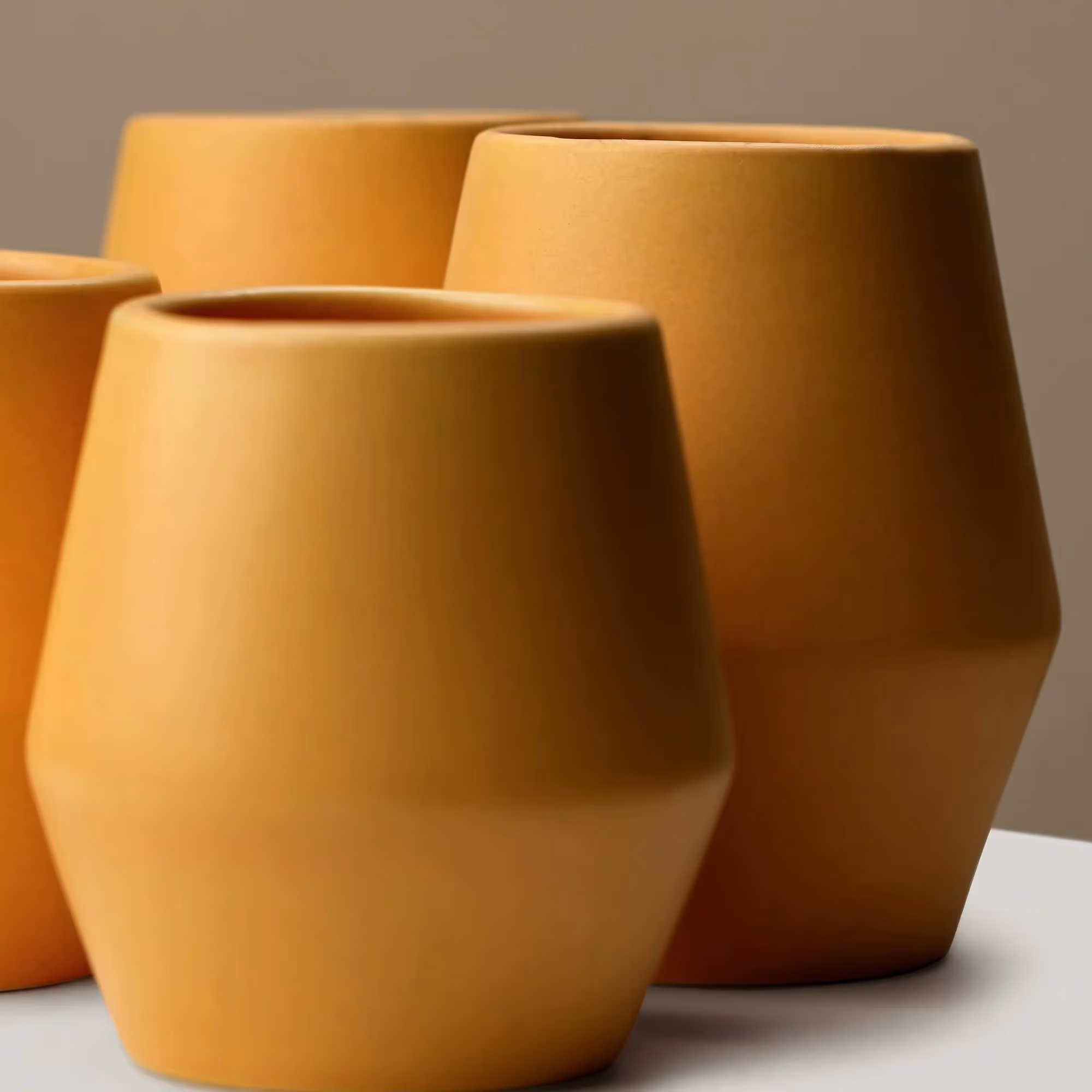 Ochre Sculpted Coffee Cup Set image 8