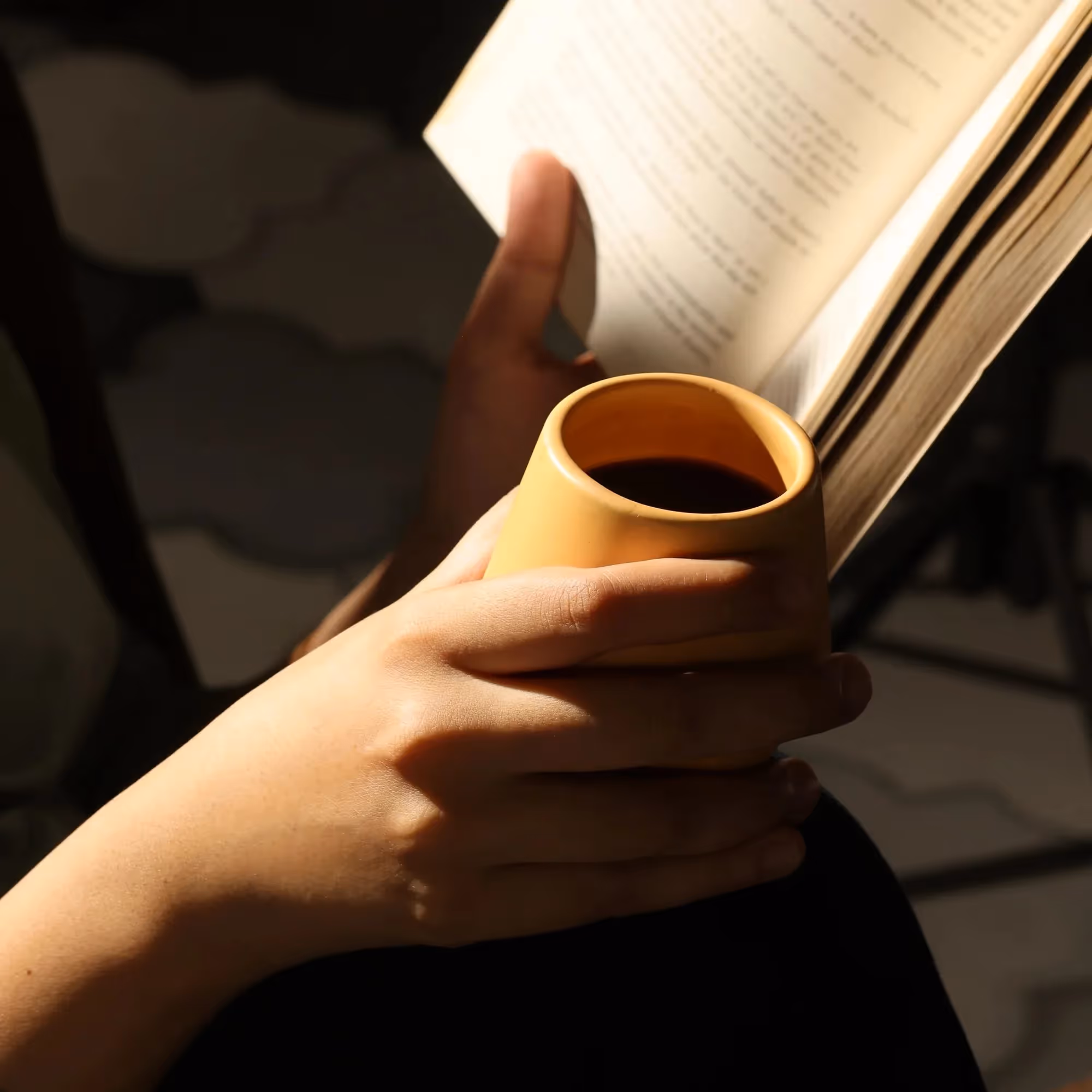 Ochre Sculpted Coffee Cup Set image 9