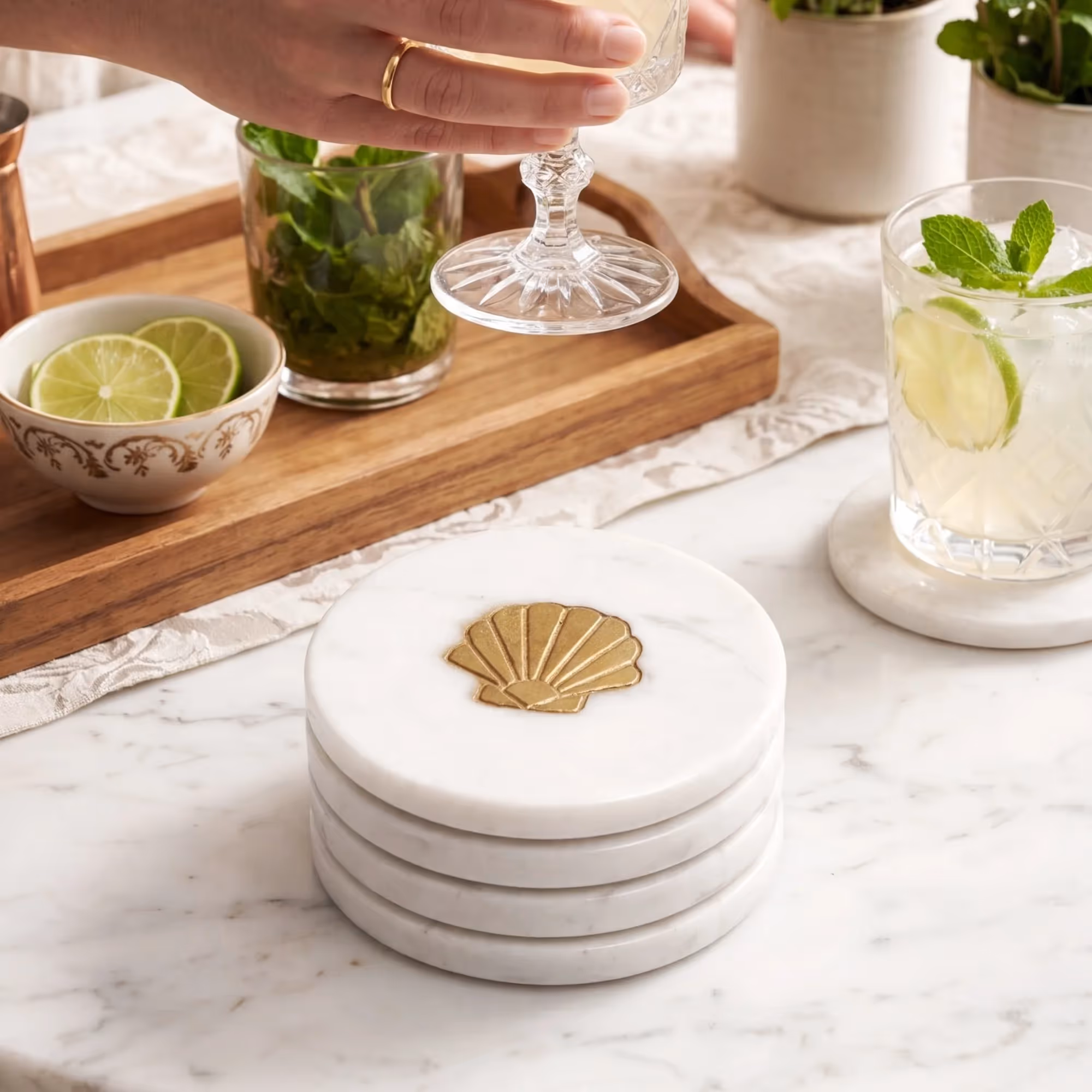 Oyster Coasters (Set of 4)  image 5