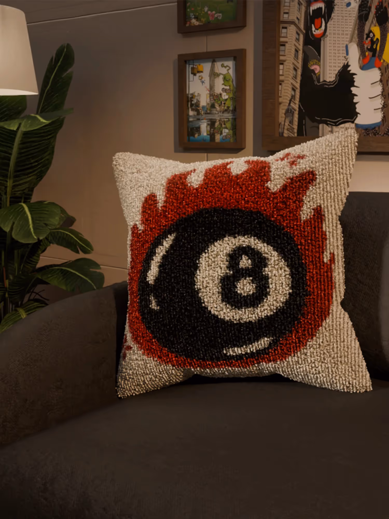 8 Ball Fire Cushion Cover  image 3