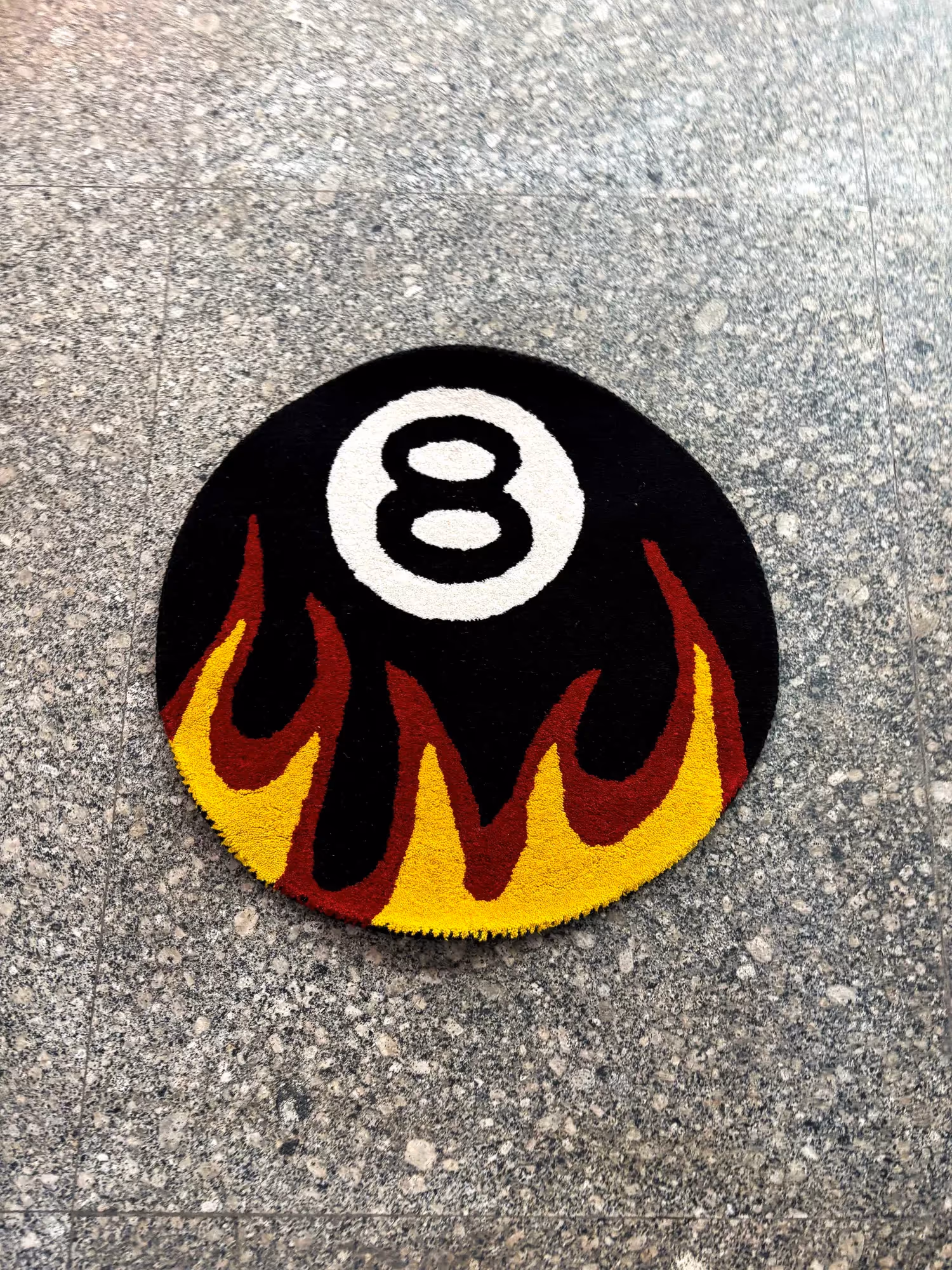 8 Ball Fire Hand Tufted Rug image 1