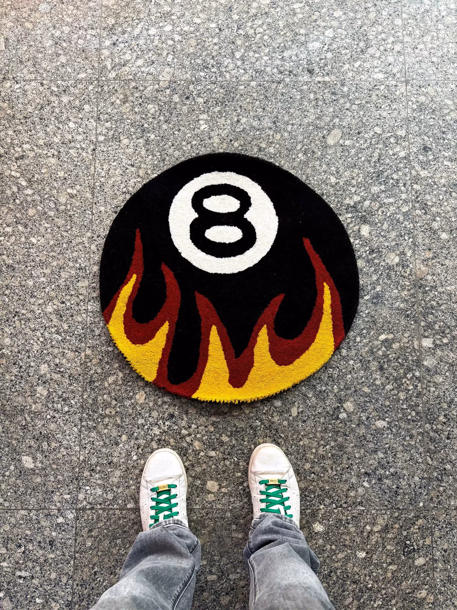 8 Ball Fire Hand Tufted Rug image 2