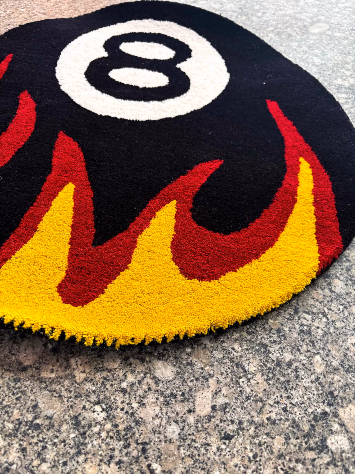 8 Ball Fire Hand Tufted Rug image 3