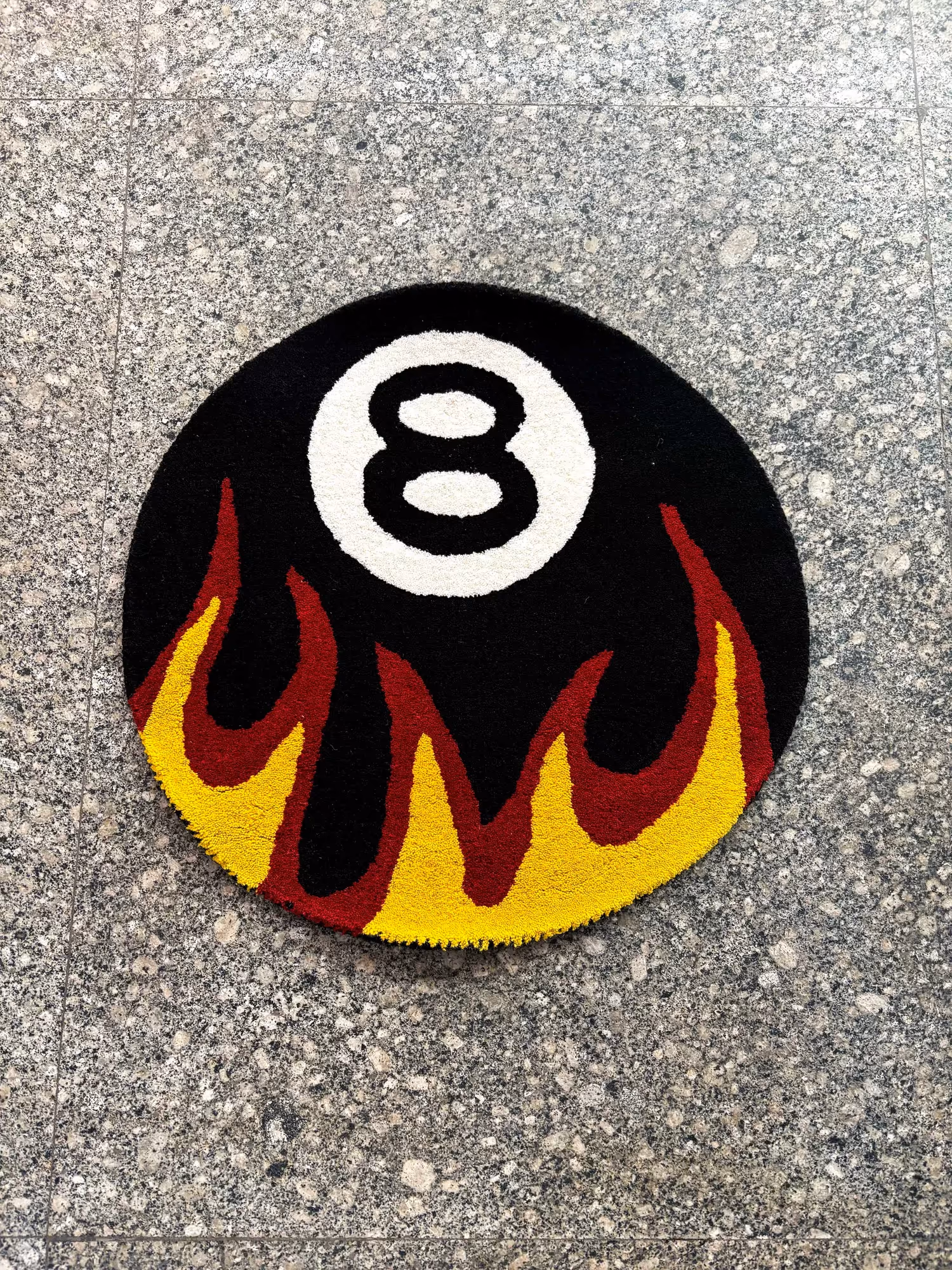 8 Ball Fire Hand Tufted Rug image 4