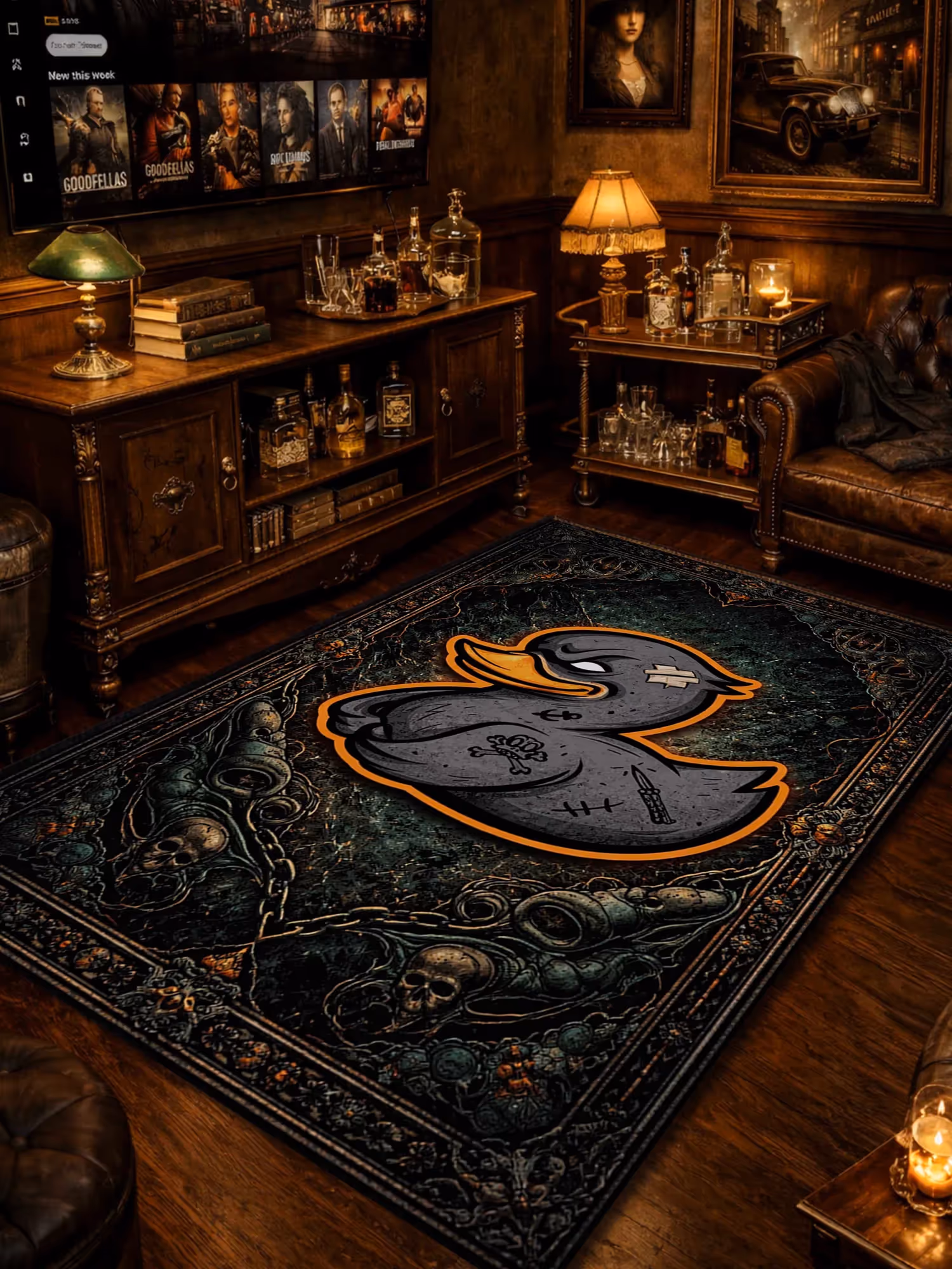 Angry Duck Traditional Washable Rug  image 1