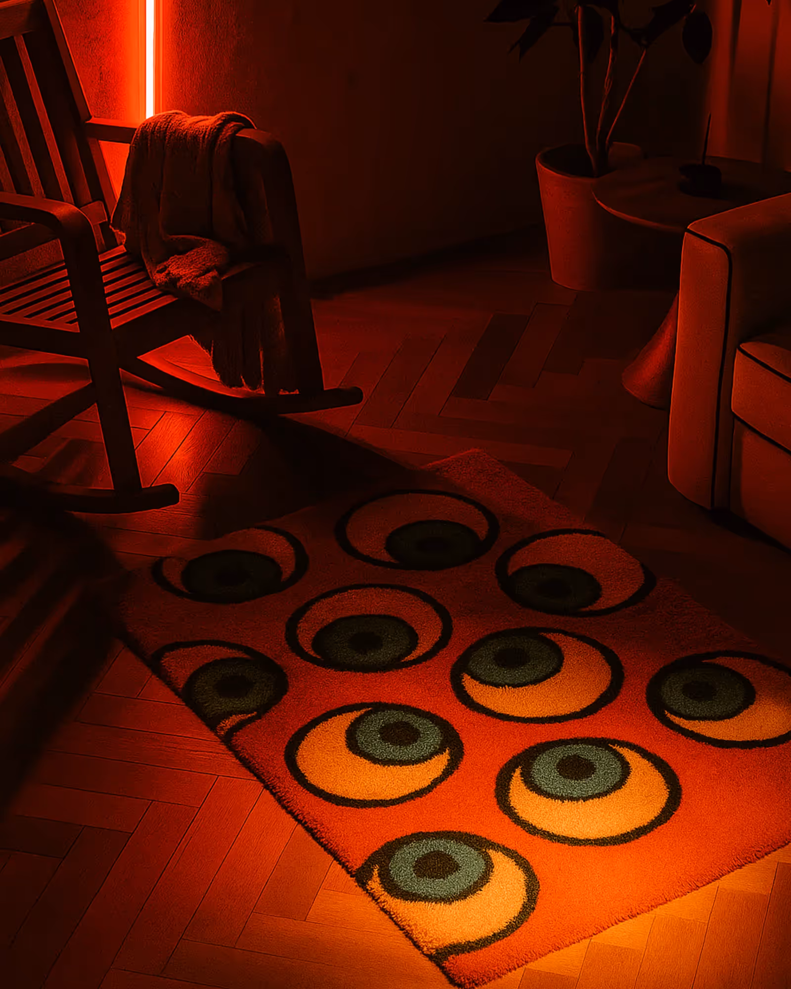 Anxiety Eye Emotion Hand Tufted Rug image 1