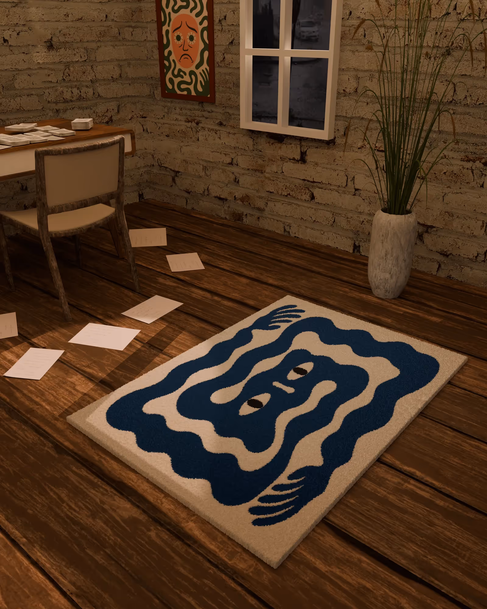 Anxiety Hands Emotion Hand Tufted Rug image 1