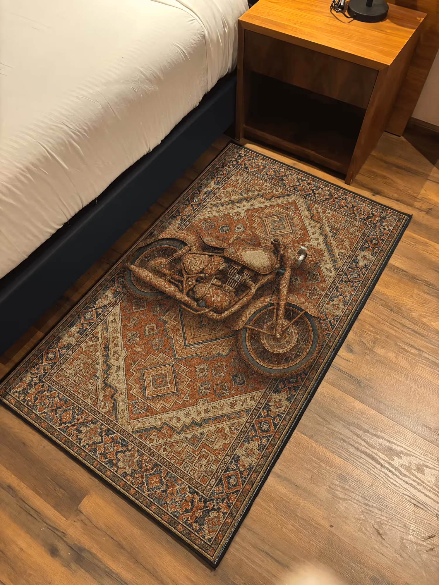 Bike Traditional Design Washable Rug  image 1