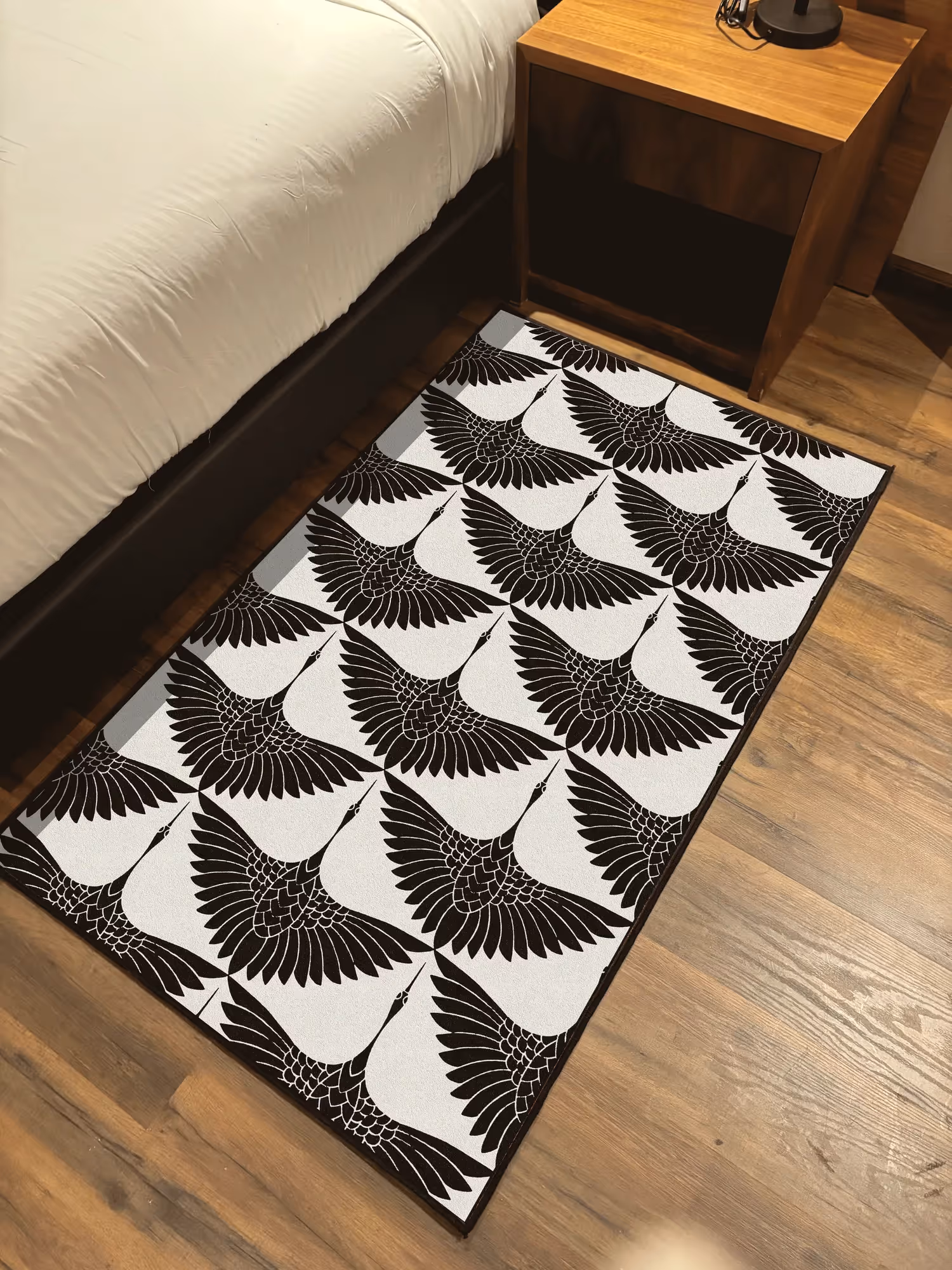 Bird Monochromatic Printed Washable Rug image 1