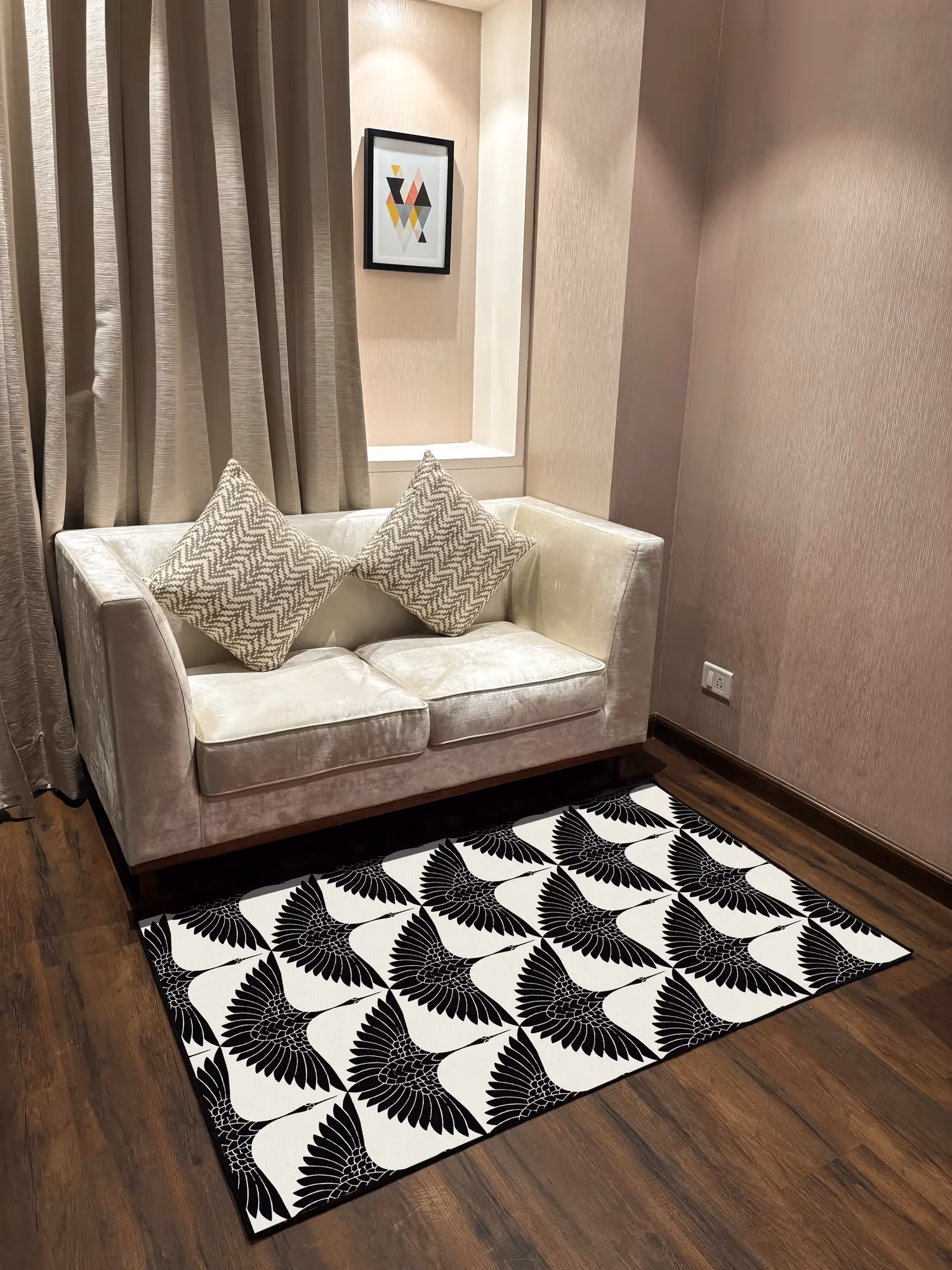 Bird Monochromatic Printed Washable Rug image 2
