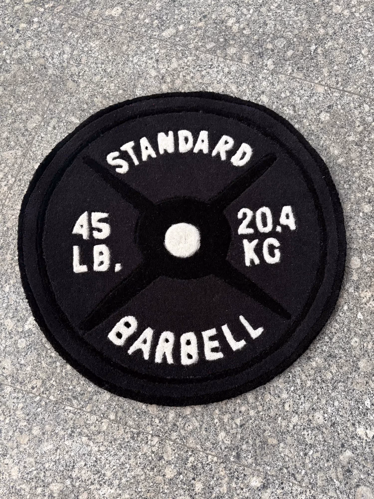 Black Barbell Hand Tufted Rug image 4