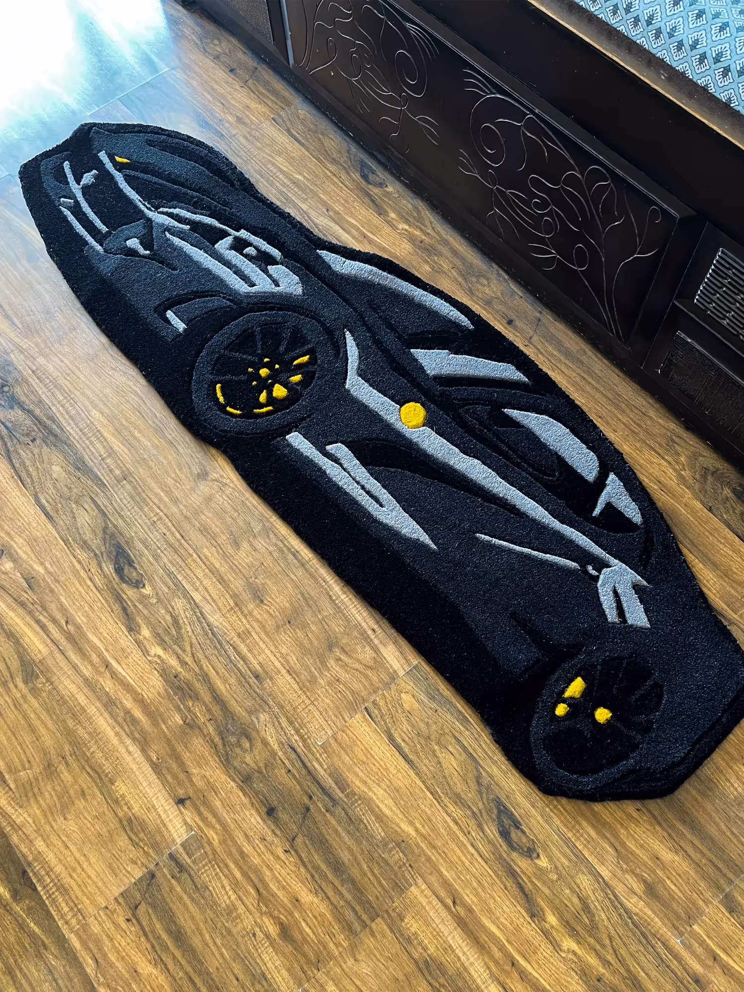 Black Super Car Hand Tufted Rug image 3