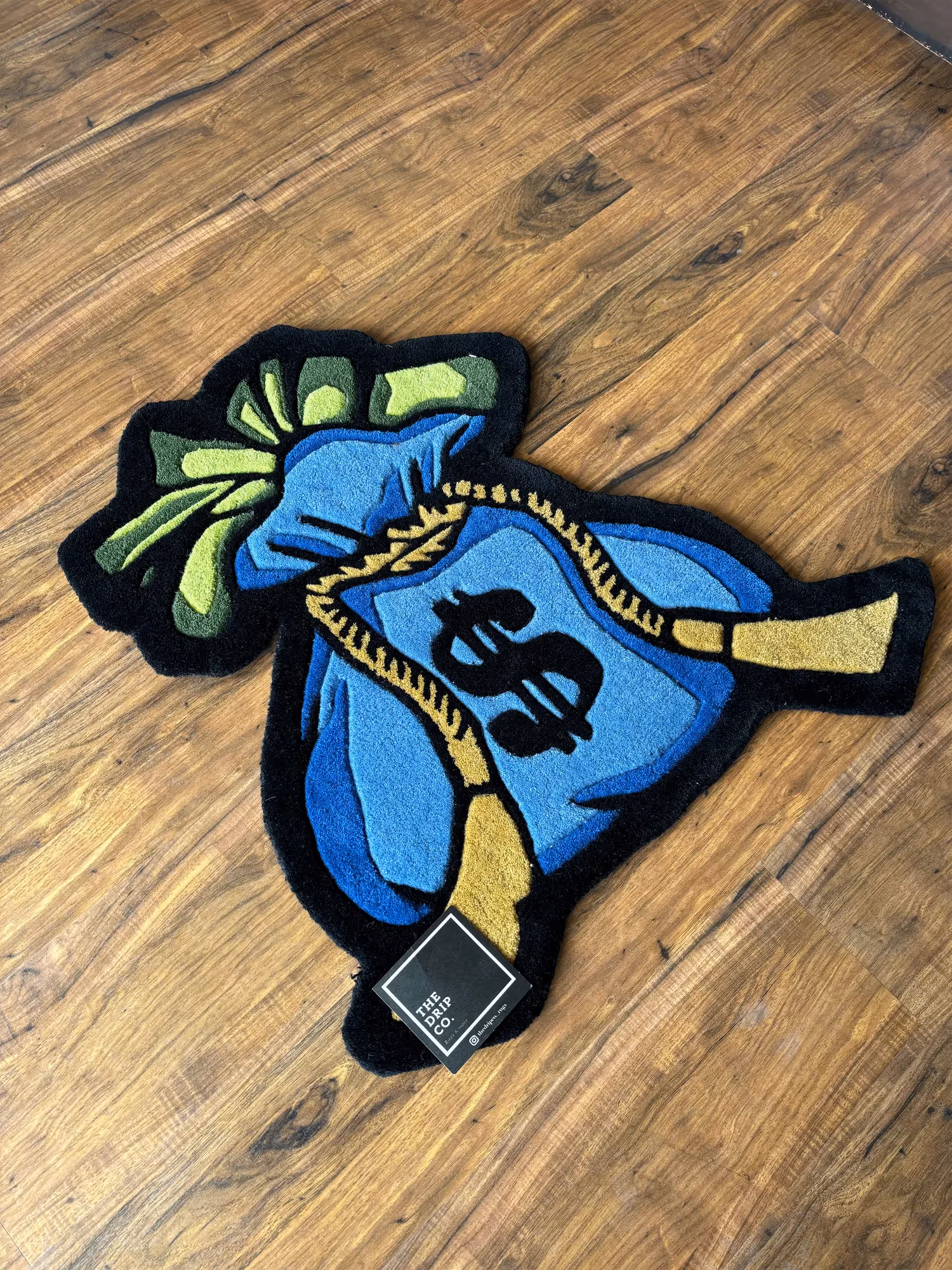 Blue Money Bag Fortune Hand Tufted Rug image 3