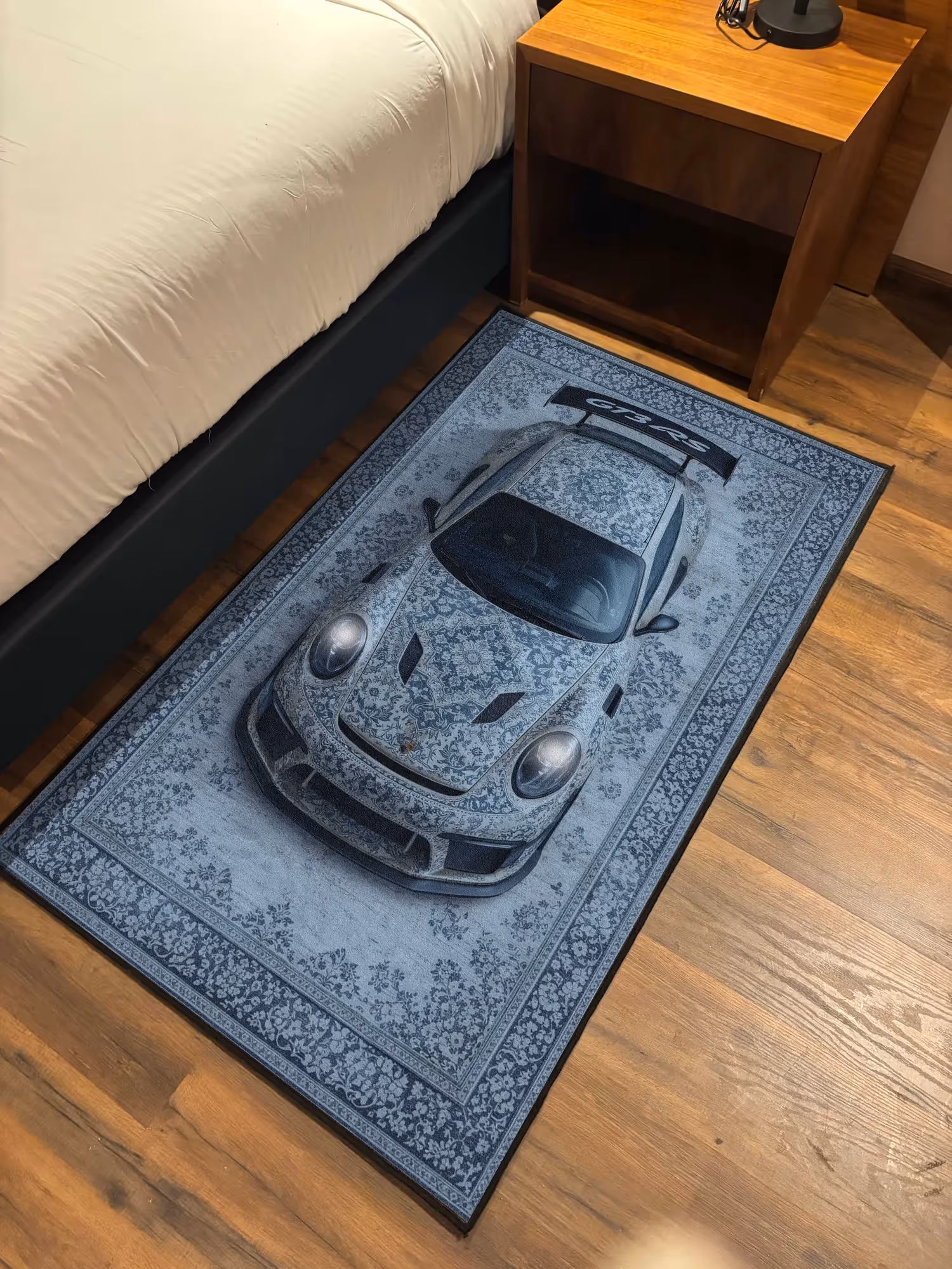 Blue Sports Car Traditional Design Washable Rug image 2