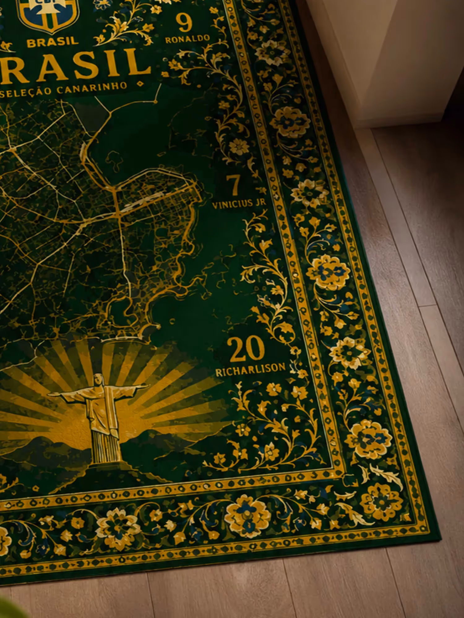 Brazil Football Traditional Washable Rug image 2