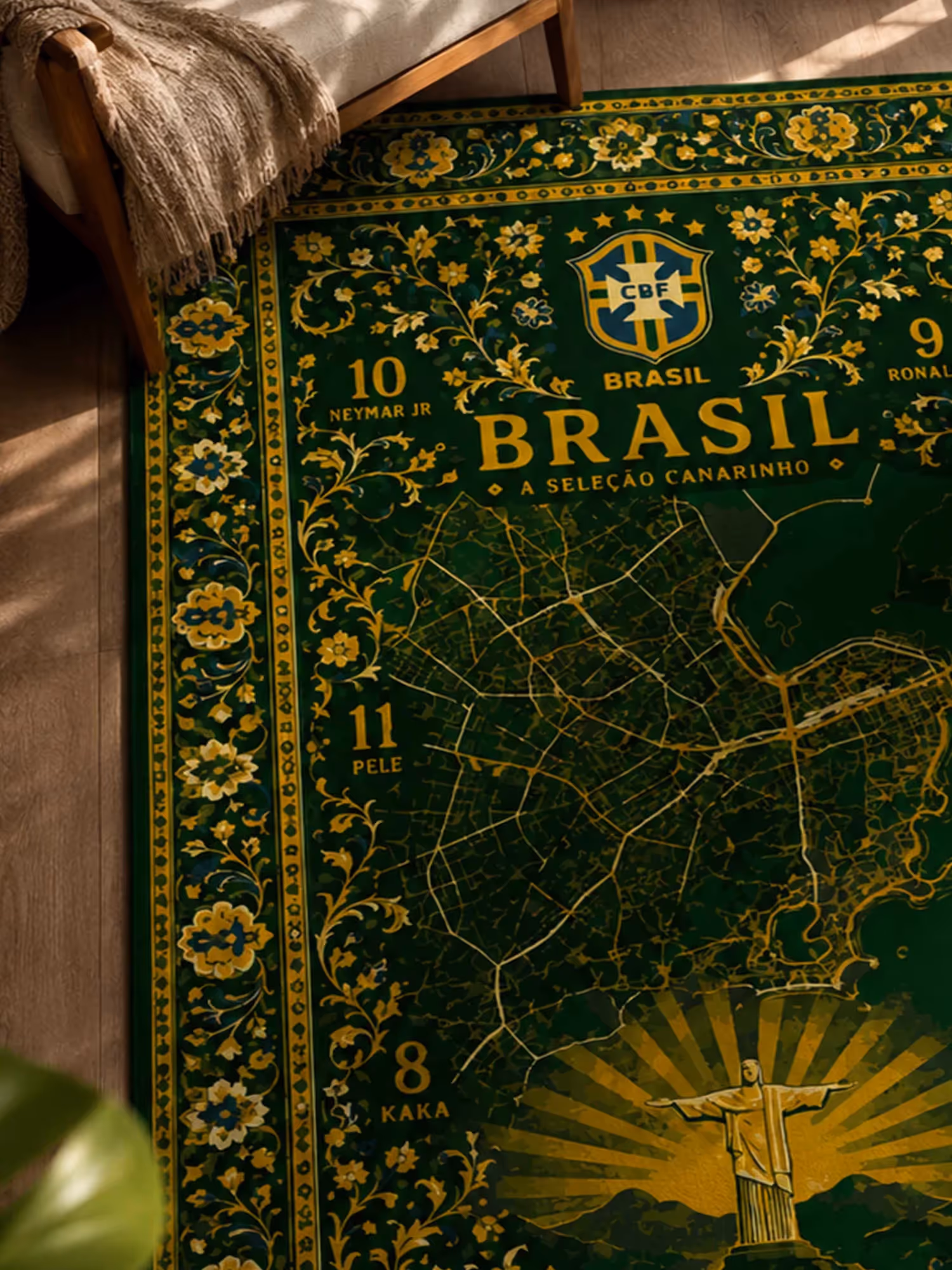 Brazil Football Traditional Washable Rug image 3