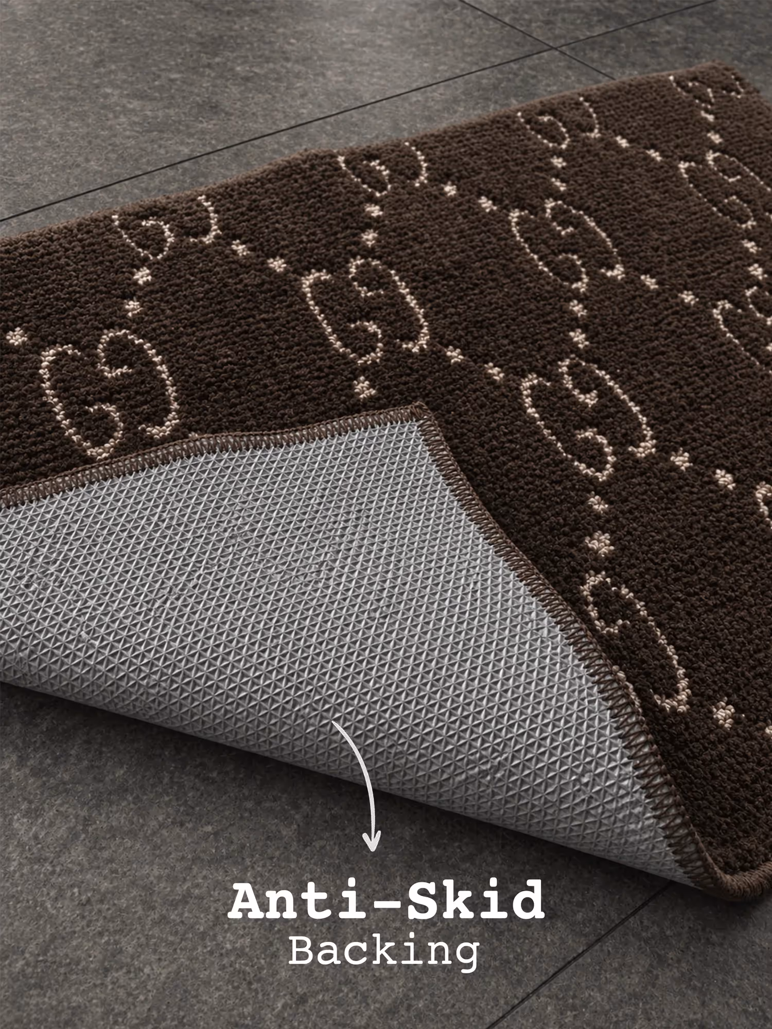 Brown & Cream GG Bath Mat image 2