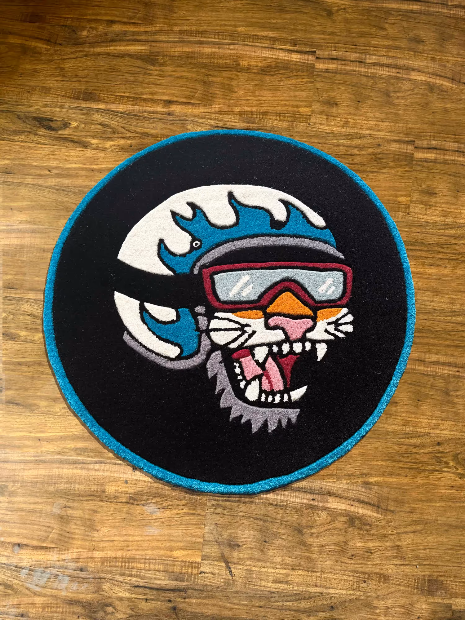Cat Biker Hand Tufted Rug image 2
