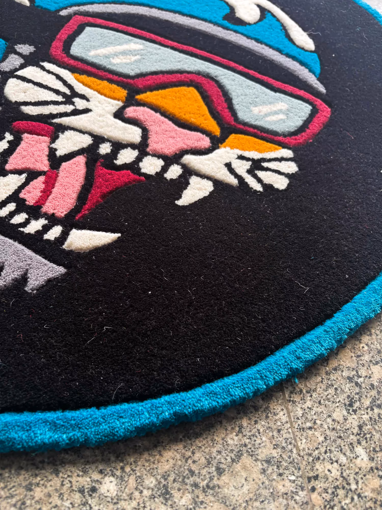 Cat Biker Hand Tufted Rug image 3