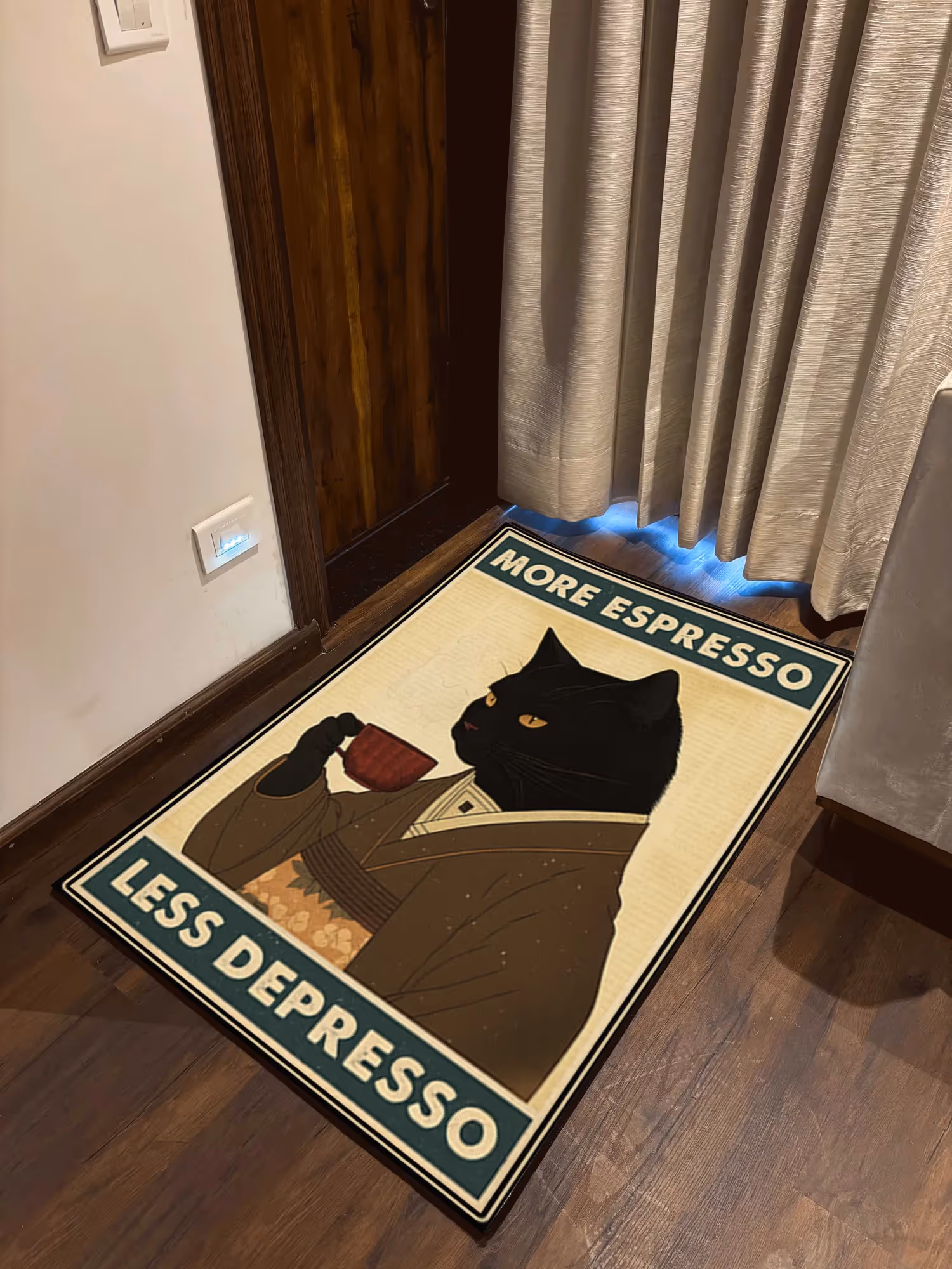 Cat Coffee Door Washable Rug image 2