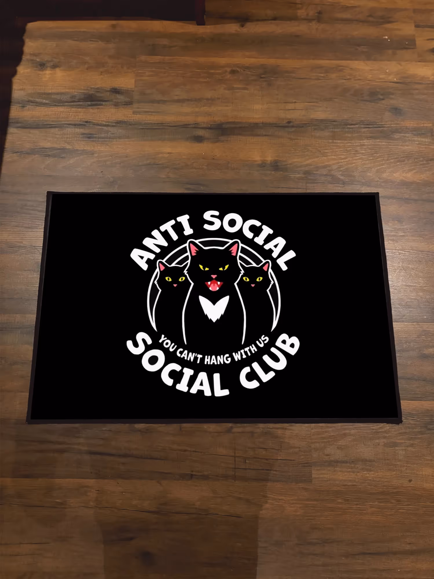 Cat Gang Anti Social Club Washable Rug image 2