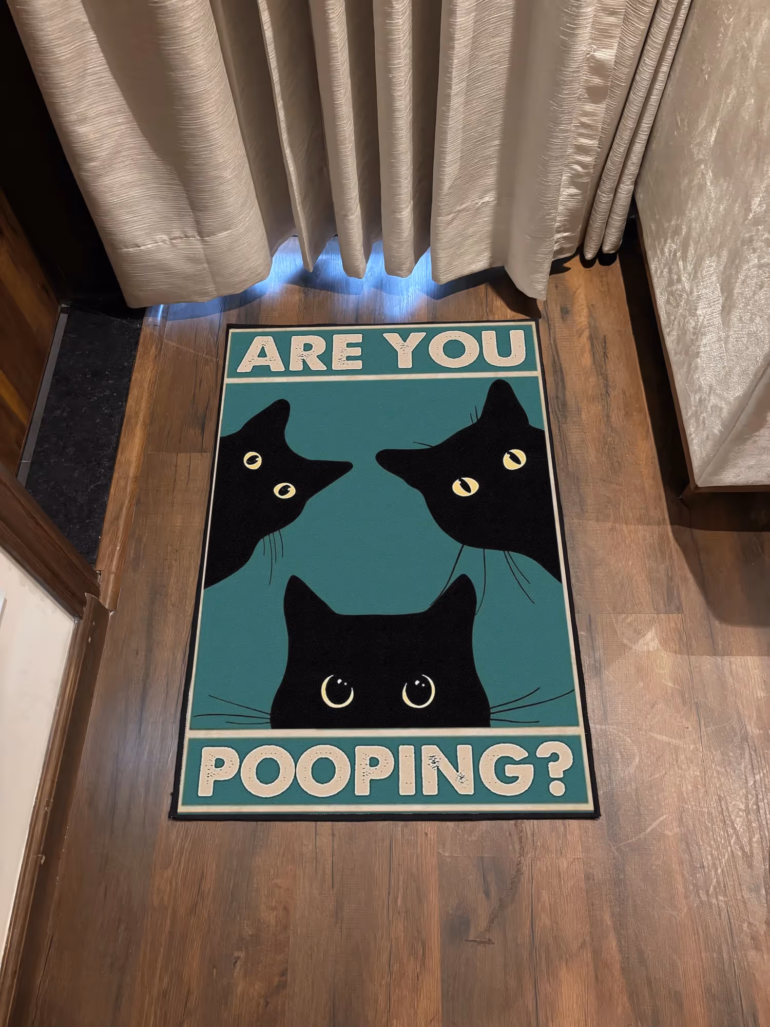 Cat Pooping Washable Rug image 2