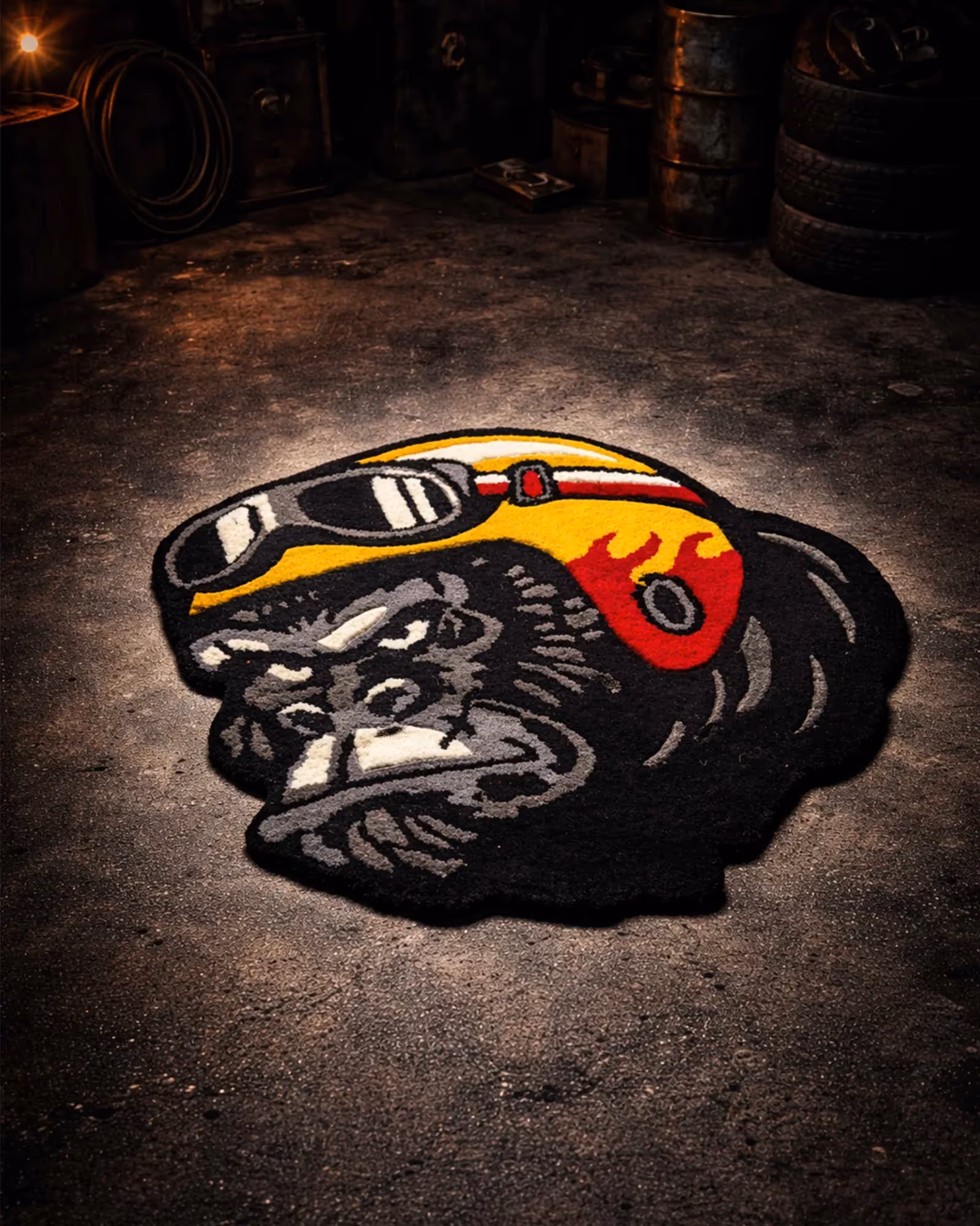 Chimpanzee Biker Hand Tufted Rug image 1