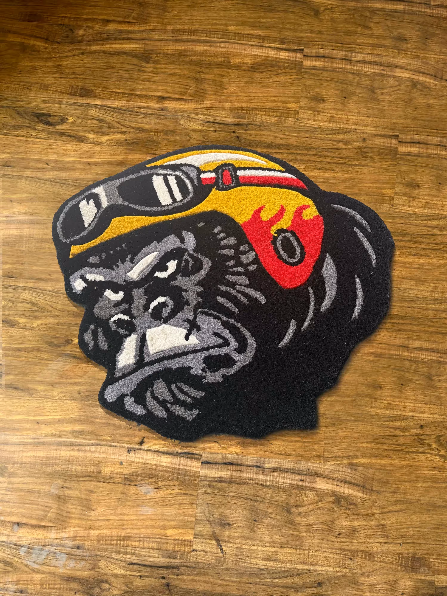 Chimpanzee Biker Hand Tufted Rug image 3