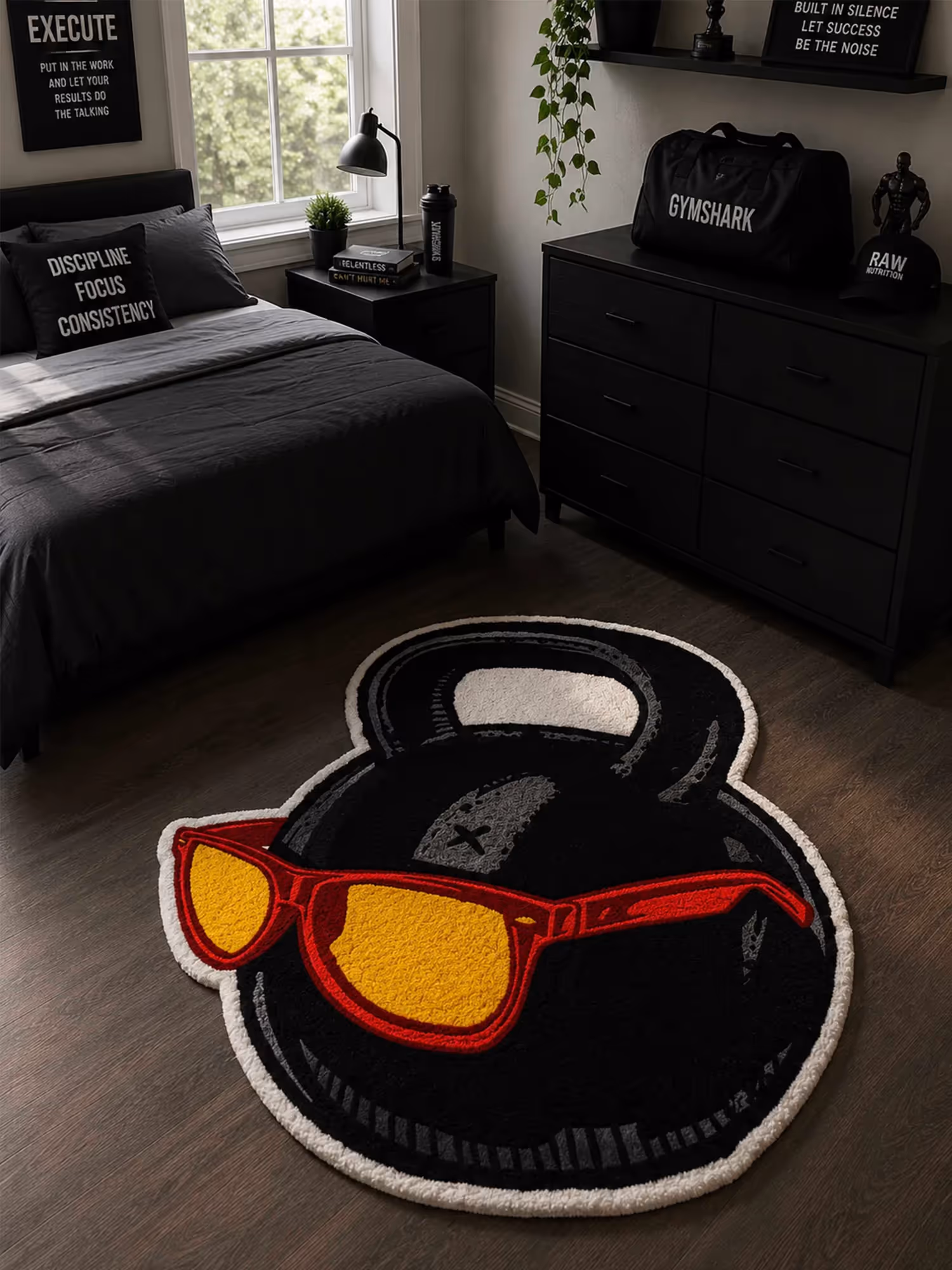 Cool Dumbbell Hand Tufted Rug image 1