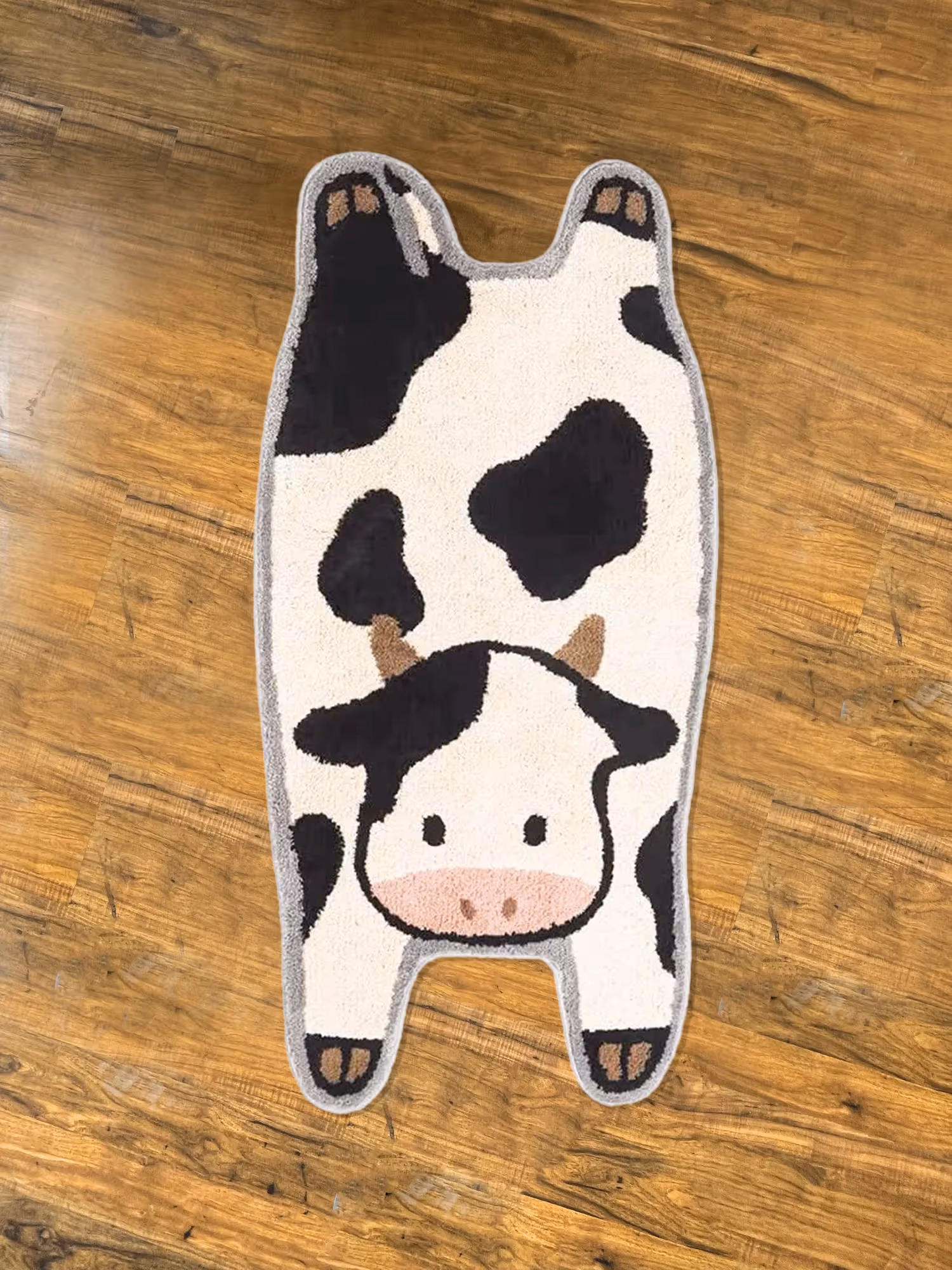 Cute Cow Flat Hand Tufted Rug image 2