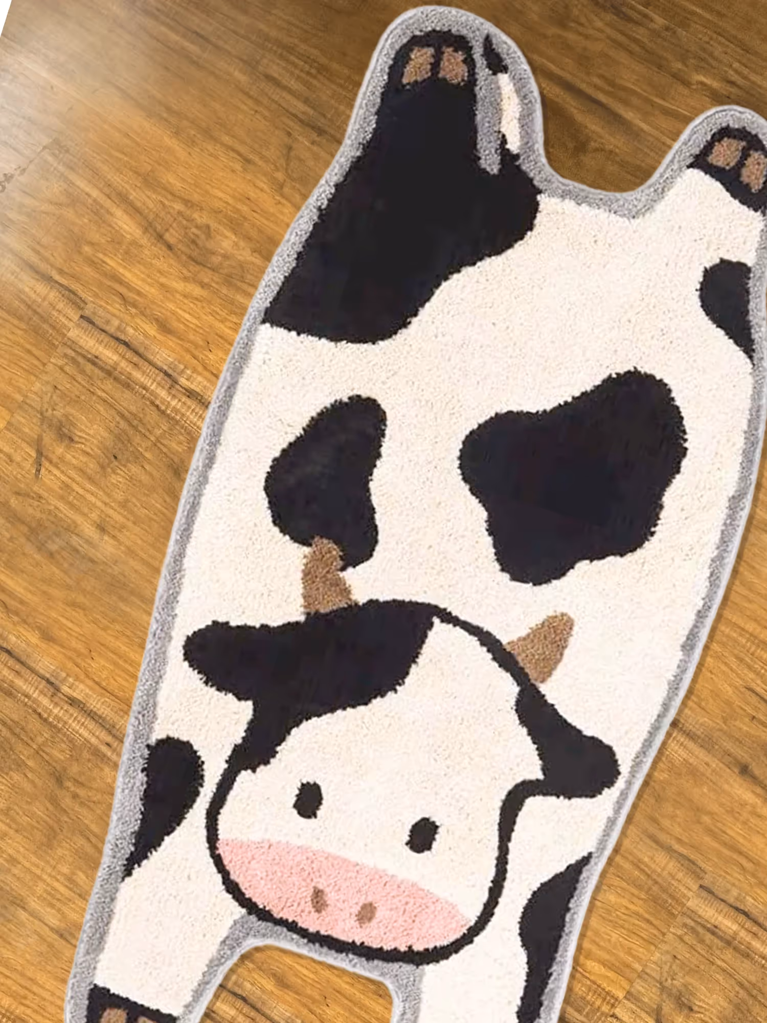 Cute Cow Flat Hand Tufted Rug image 3