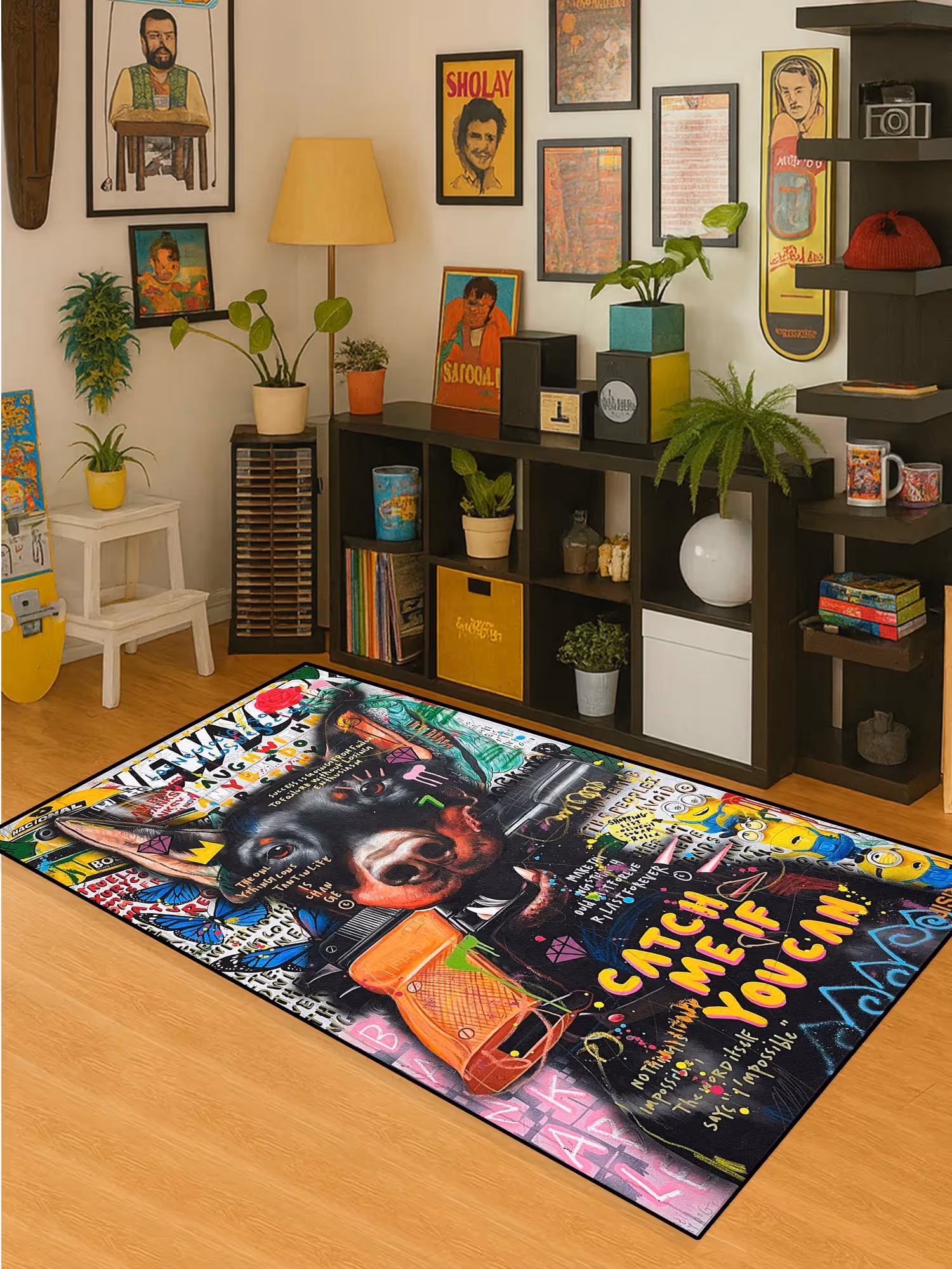Dog Graffiti Art Washable Rug  image 2