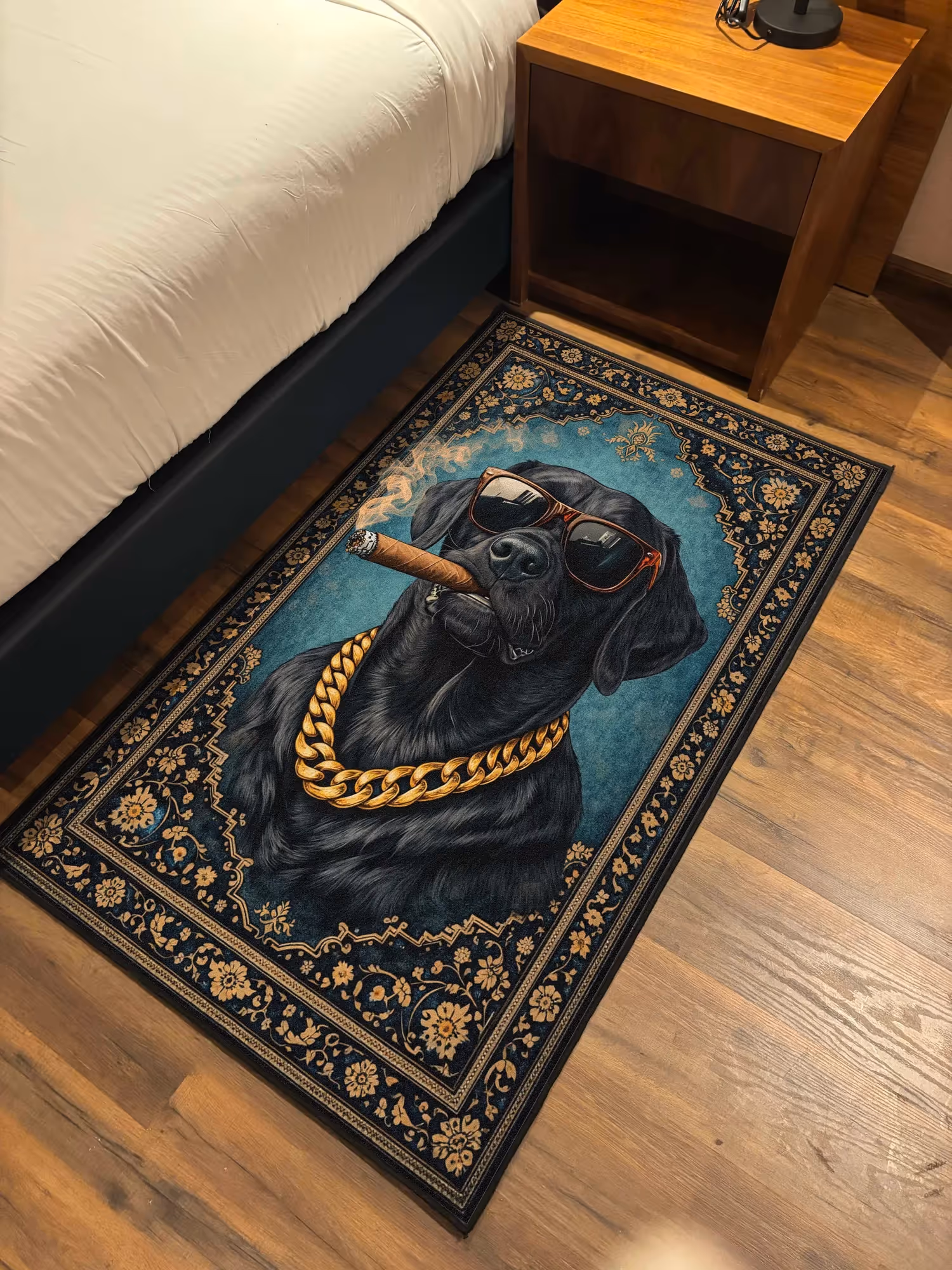 Dog Smoking Traditional Washable Rug image 2