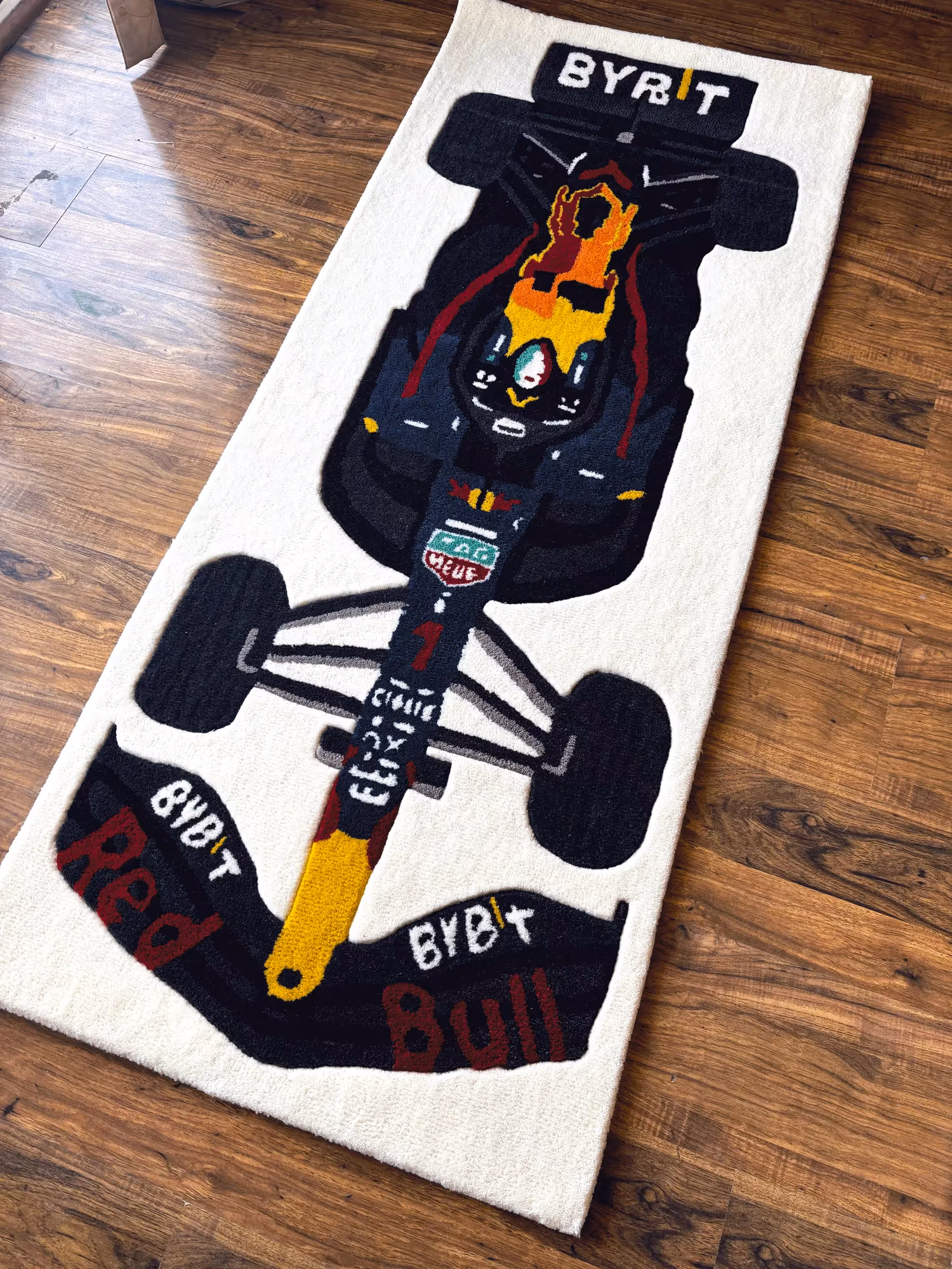 F1 Bull Inspired Racing Car Hand Tufted Rug image 2