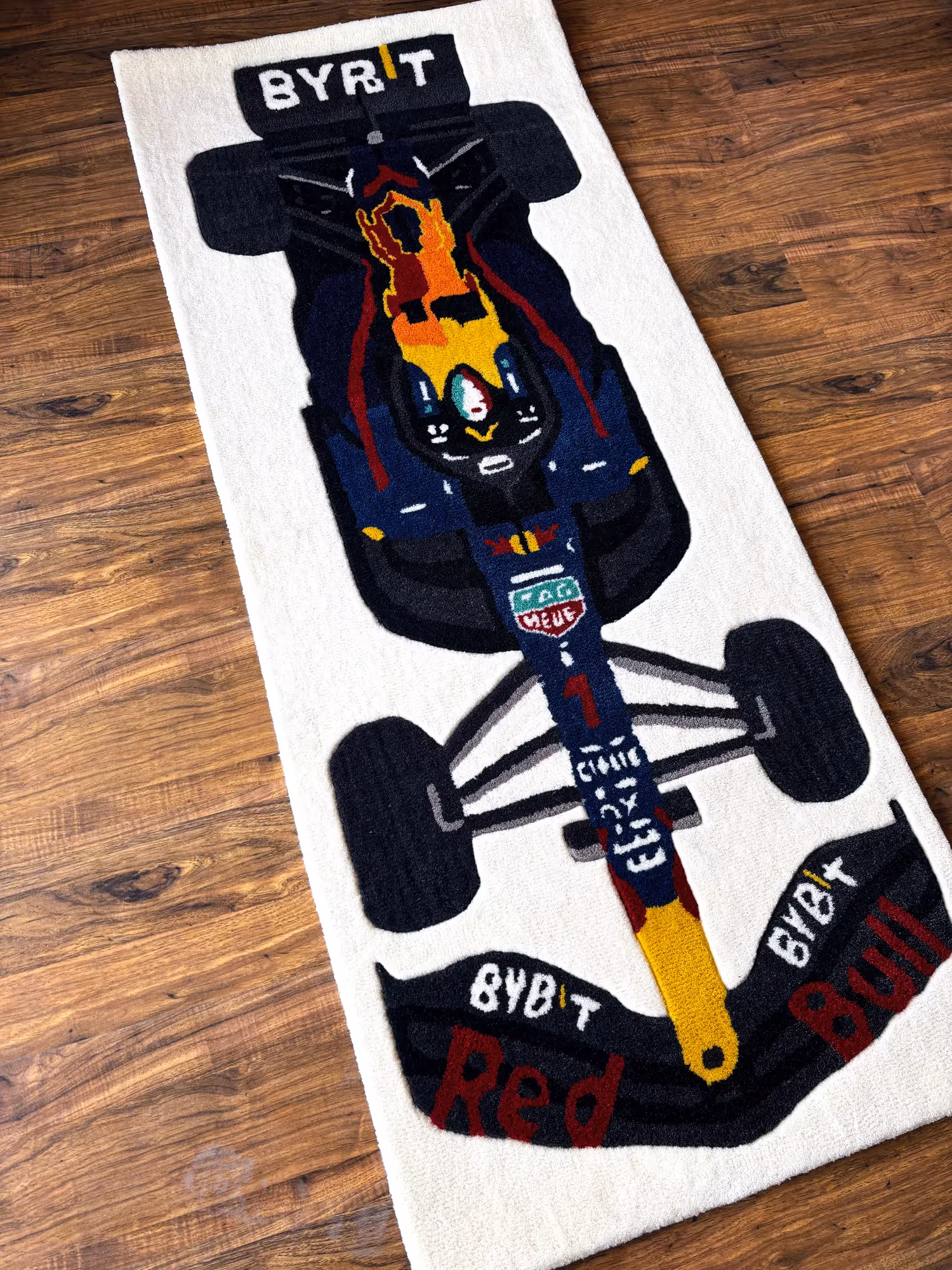 F1 Bull Inspired Racing Car Hand Tufted Rug image 3