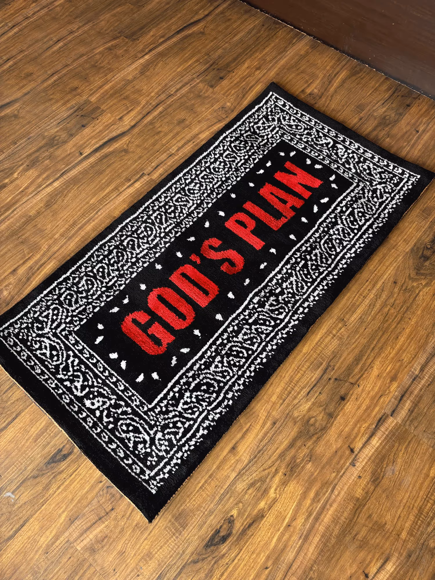 Gods Plan Red Machine Tufted Rug image 1