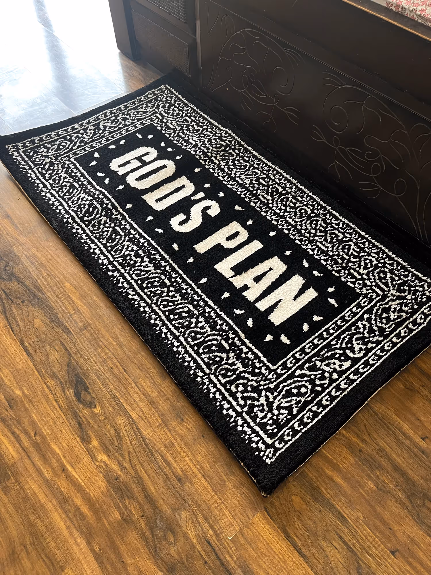 Gods Plan White Machine Tufted Rug image 1
