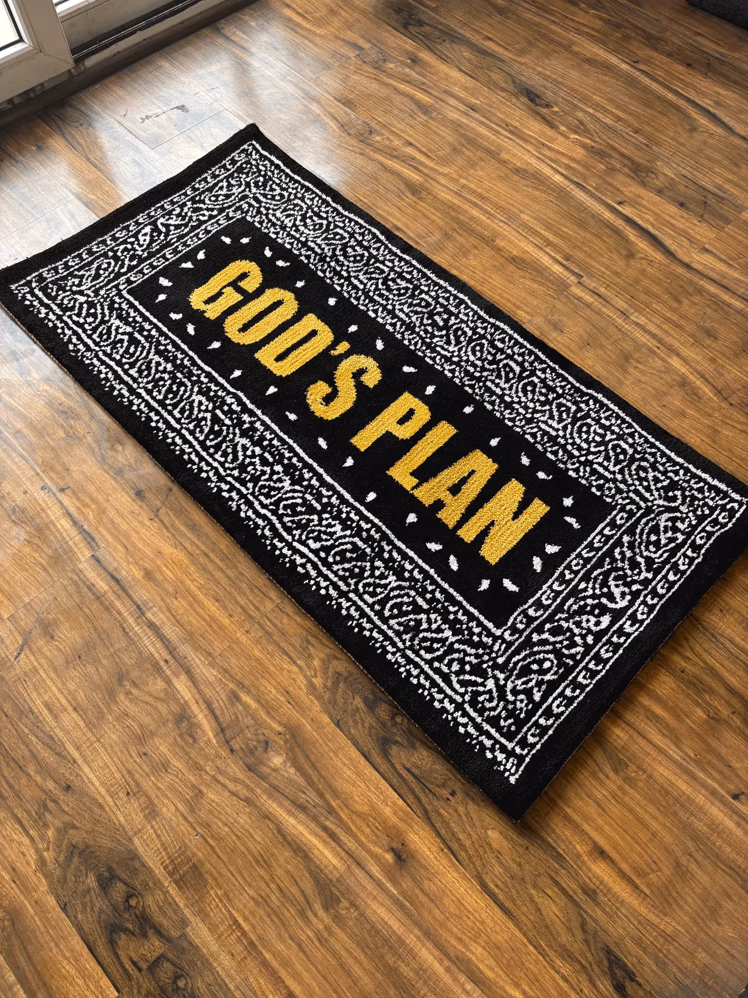 Gods Plan Yellow Machine Tufted Rug image 1