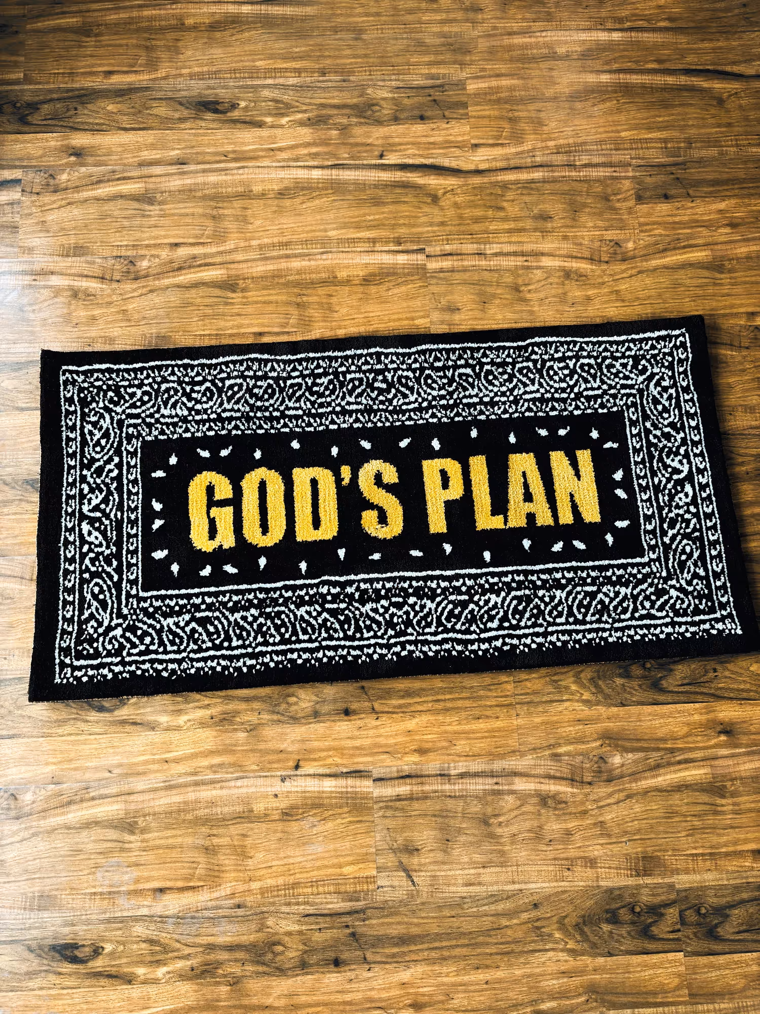 Gods Plan Yellow Machine Tufted Rug image 3