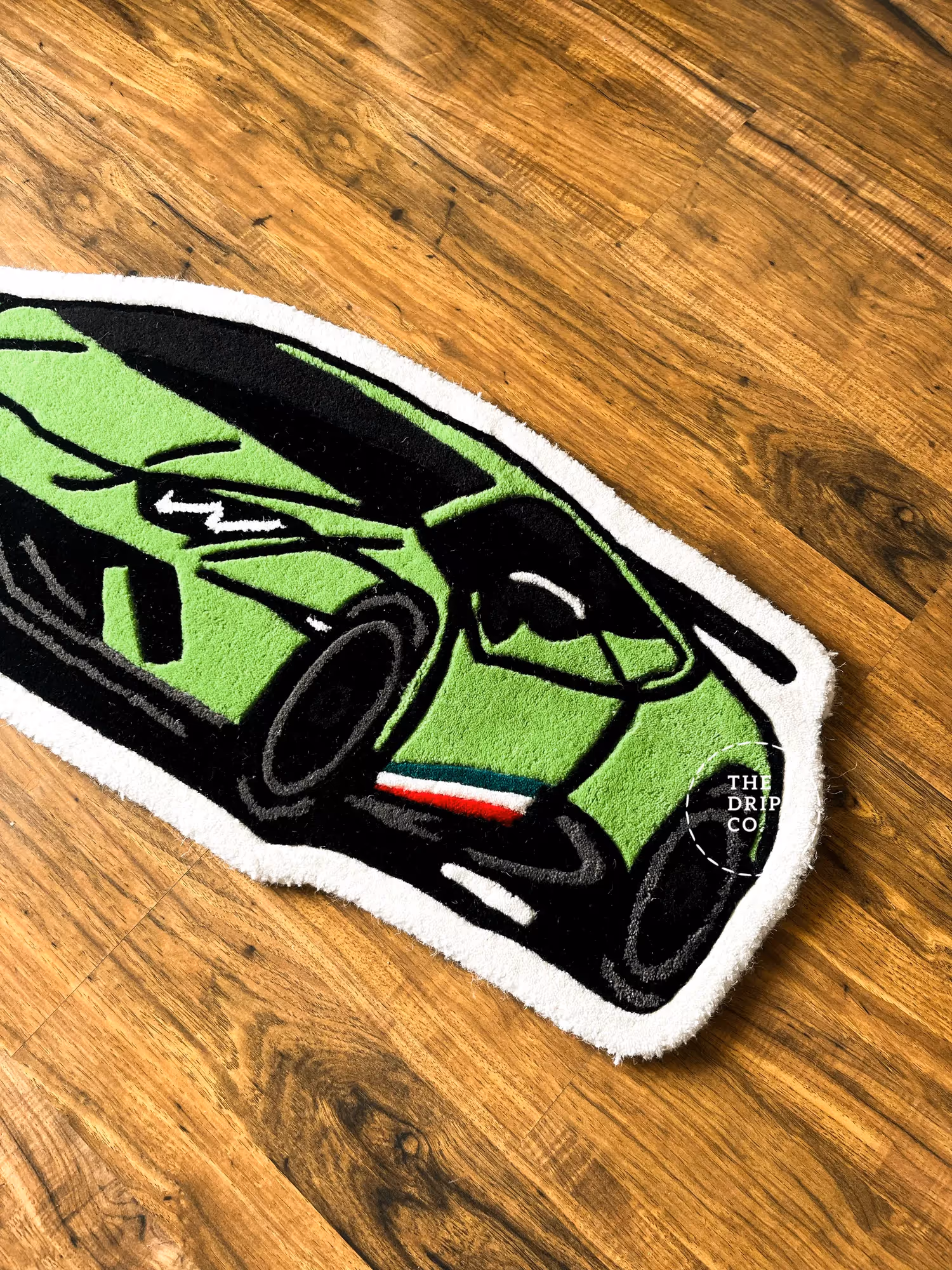 Green Sports Car Hand Tufted Rug image 4