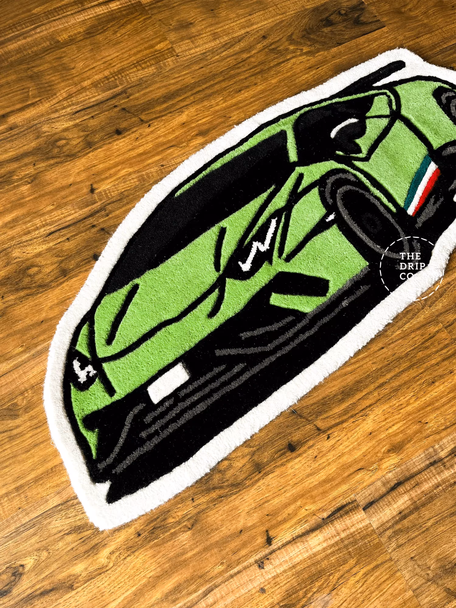 Green Sports Car Hand Tufted Rug image 5