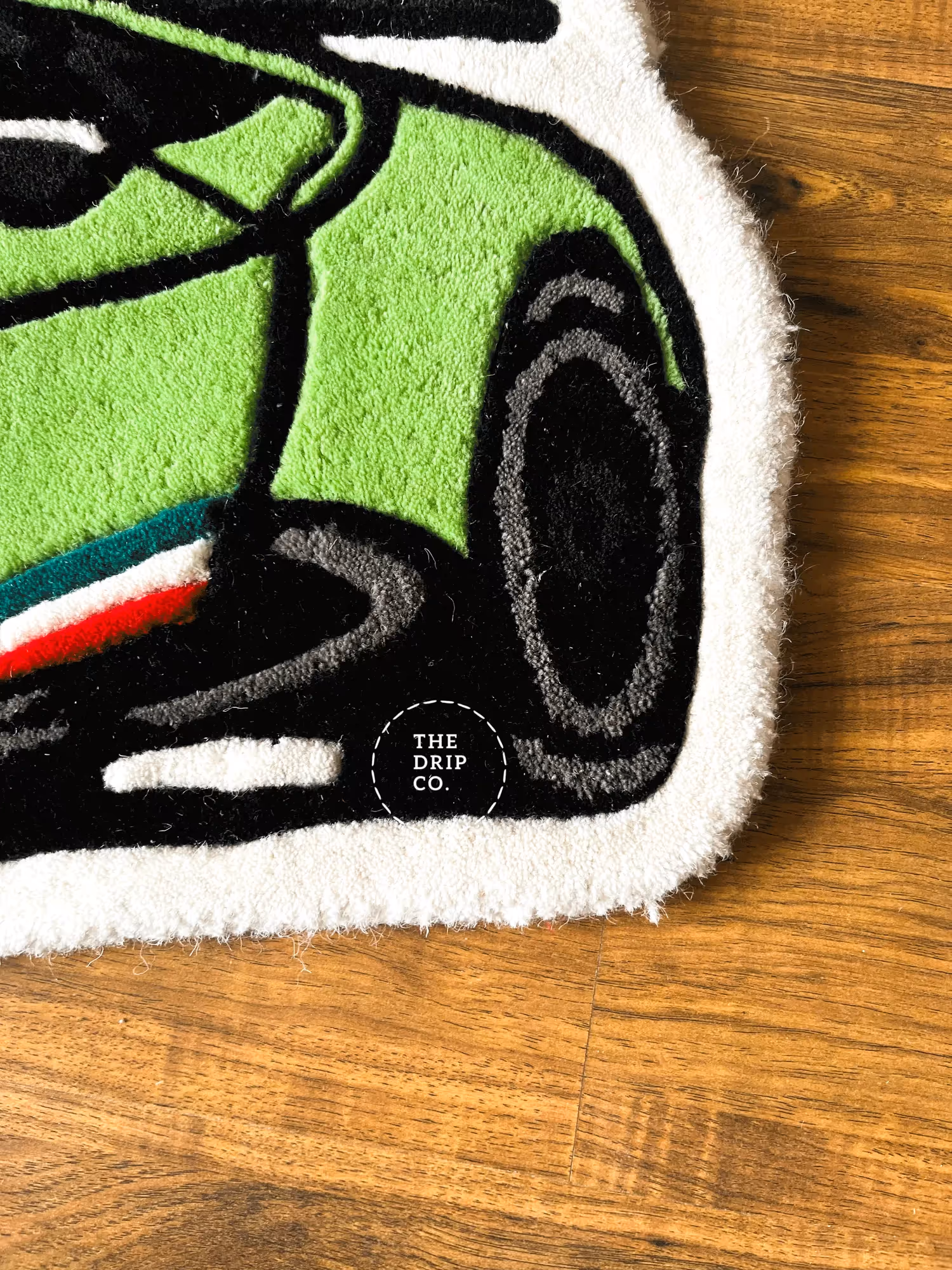 Green Sports Car Hand Tufted Rug image 6