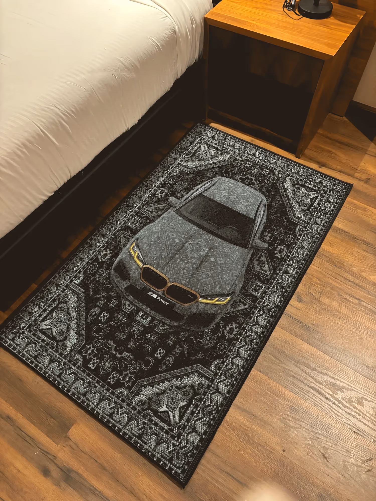 Green Sports Car Traditional Design Washable Rug image 2