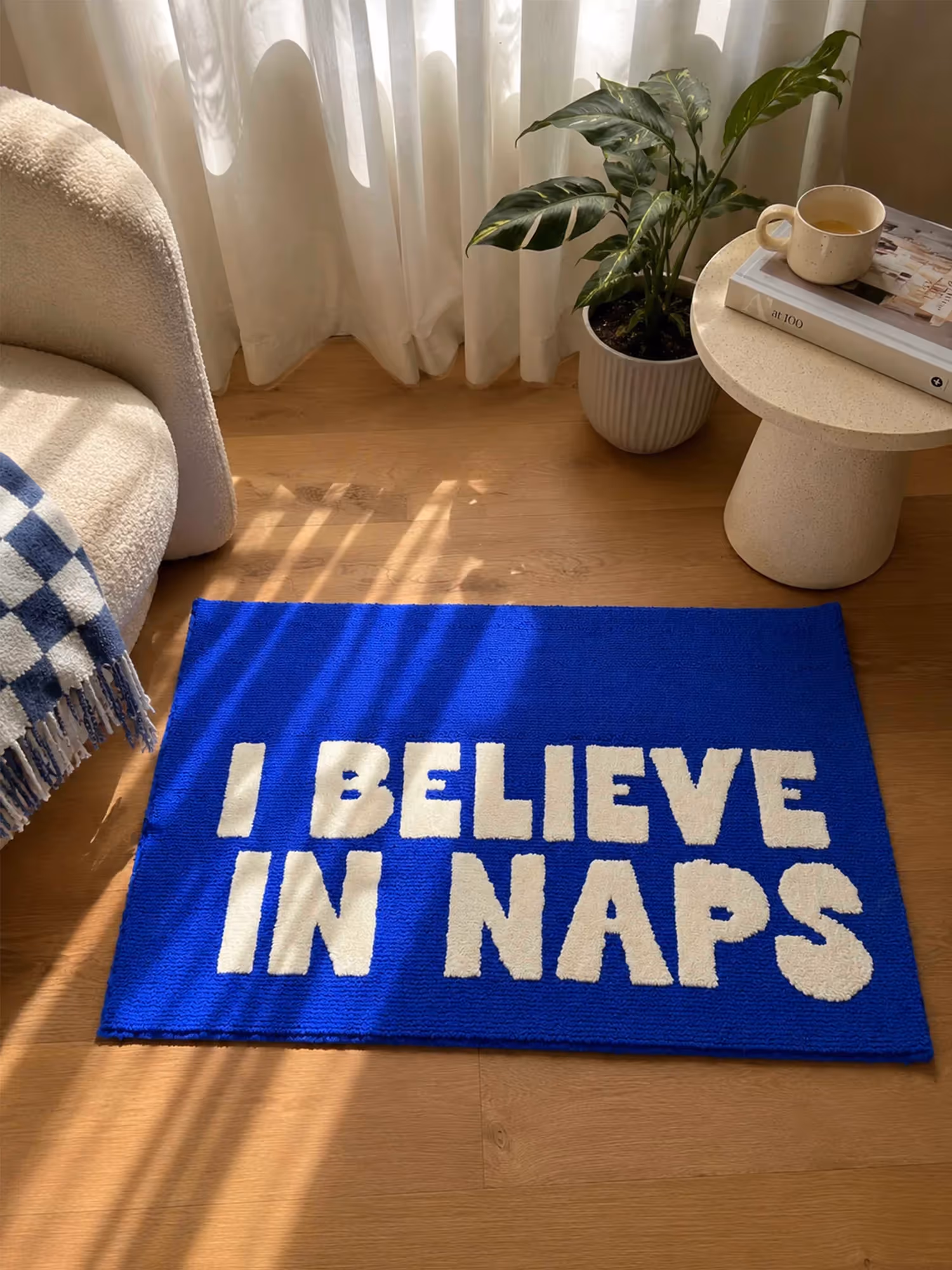 I Believe In Naps Everyday Machine Made Rug image 1