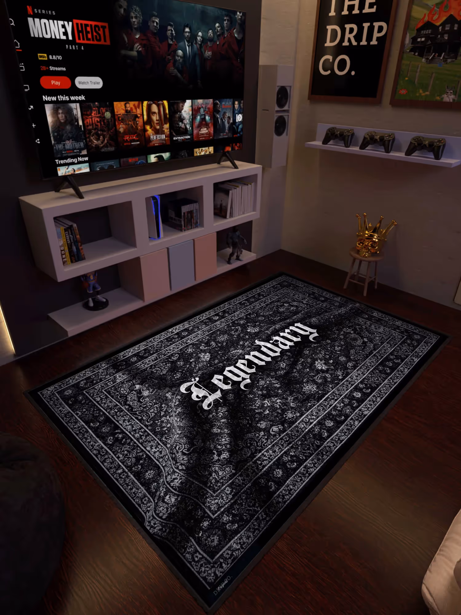 Legendary Traditional Design Washable Rug  image 1