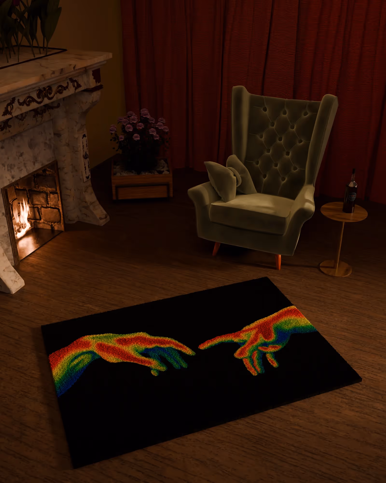 Love Hands Emotion Tufted Rug image 1