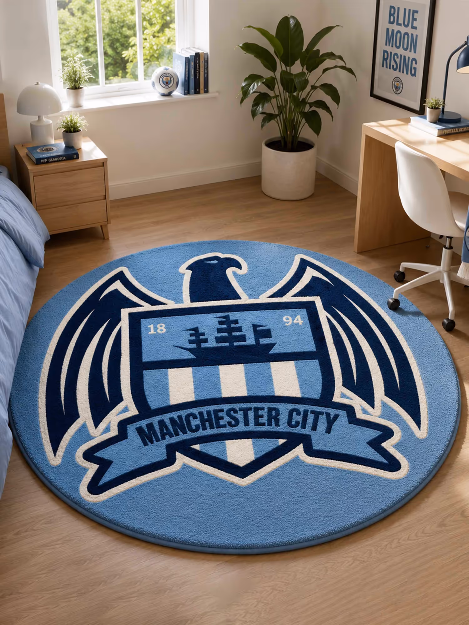 Man City Fan Art Hand Tufted Rug image 1