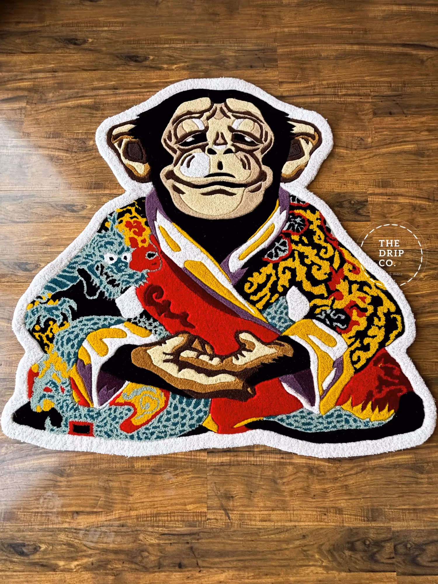 Meditation Monkey Hand Tufted Rug  image 1